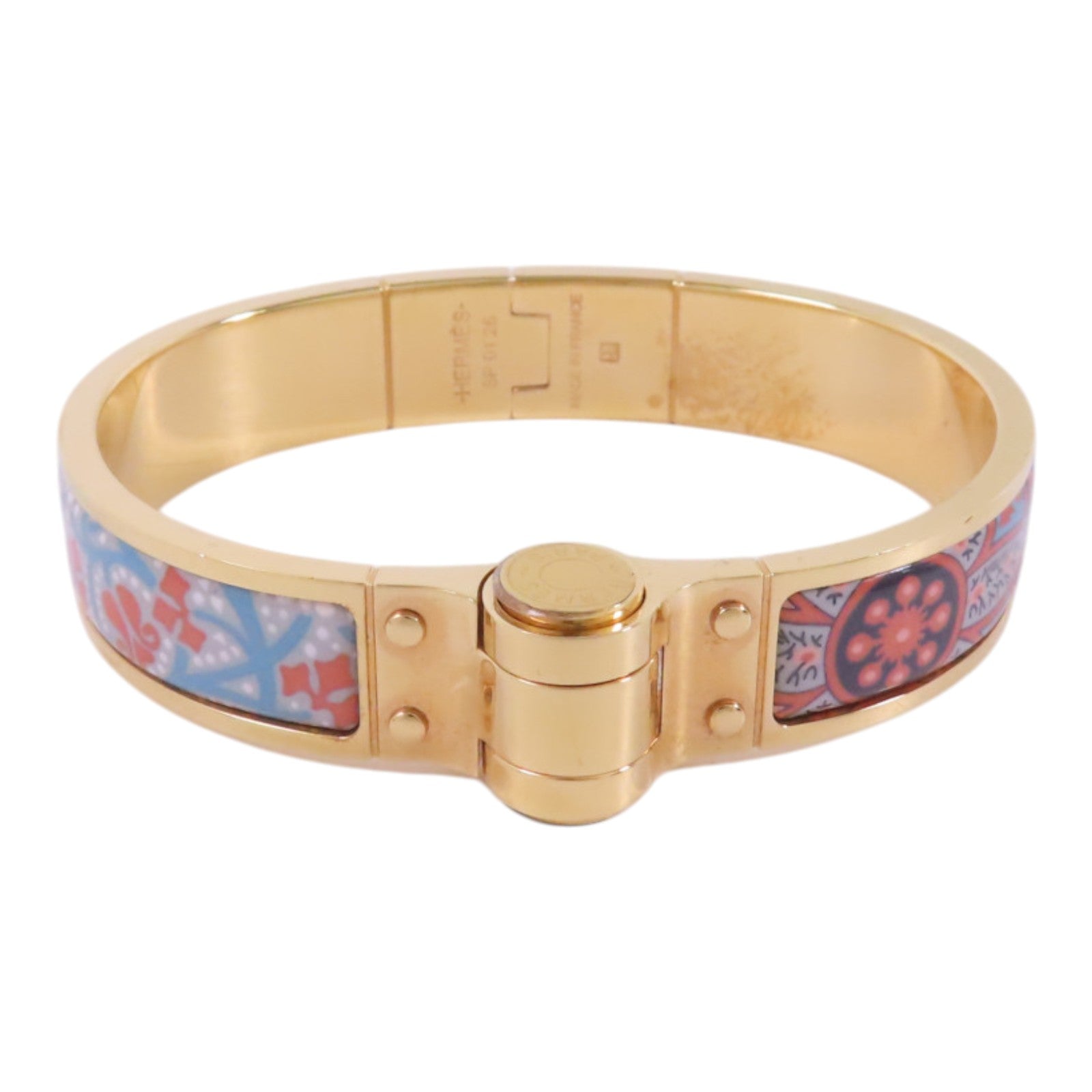 HERMES 金屬/琺瑯Hinged Bracelet金扣手鐲