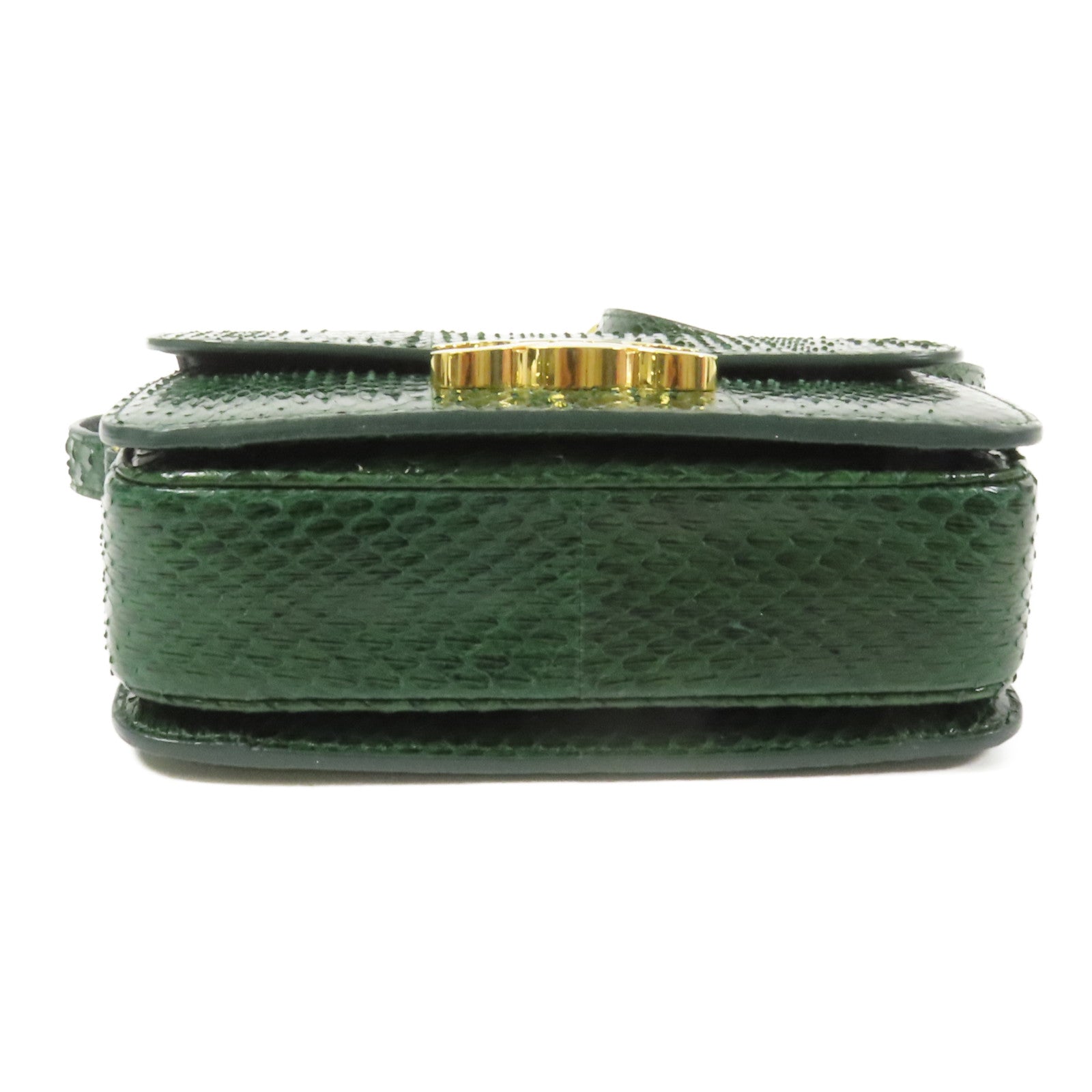 CELINE 蛇皮皮革Teen Triomphe Bag金扣肩背袋