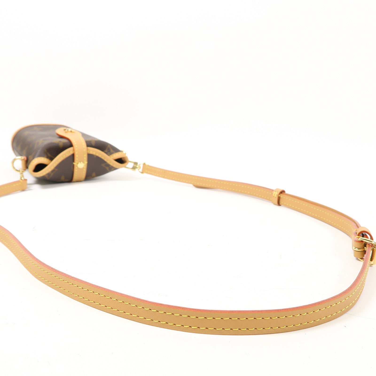 LOUIS VUITTON Monogram Fold Me Pouch金扣肩背袋啡色