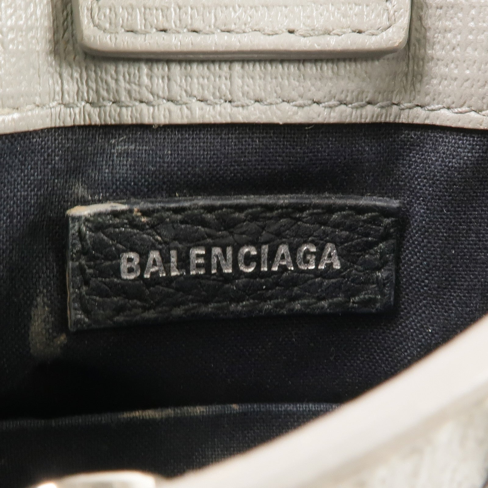 BALENCIAGA 牛皮皮革Mini Shopping Phone Holder銀扣手挽肩背兩用袋