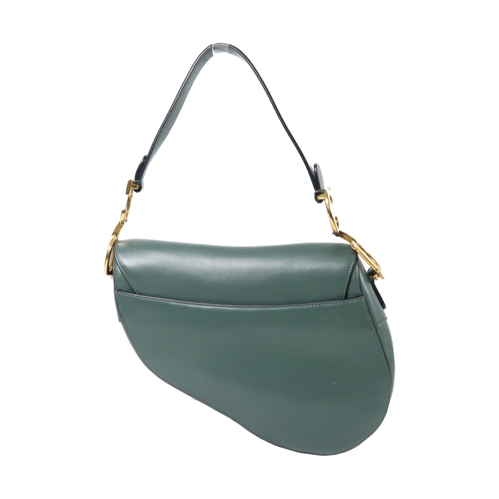 Dior 牛皮皮革Saddle Bag金扣肩背袋綠色