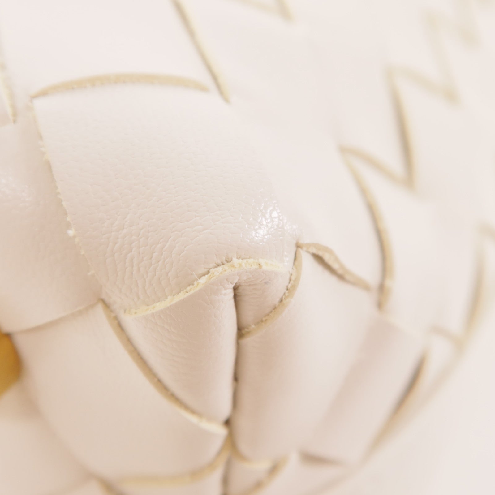 BOTTEGA VENETA BV GHW Wallace Bag 2 Way Shoulder Hand Bag Calfskin Leather White