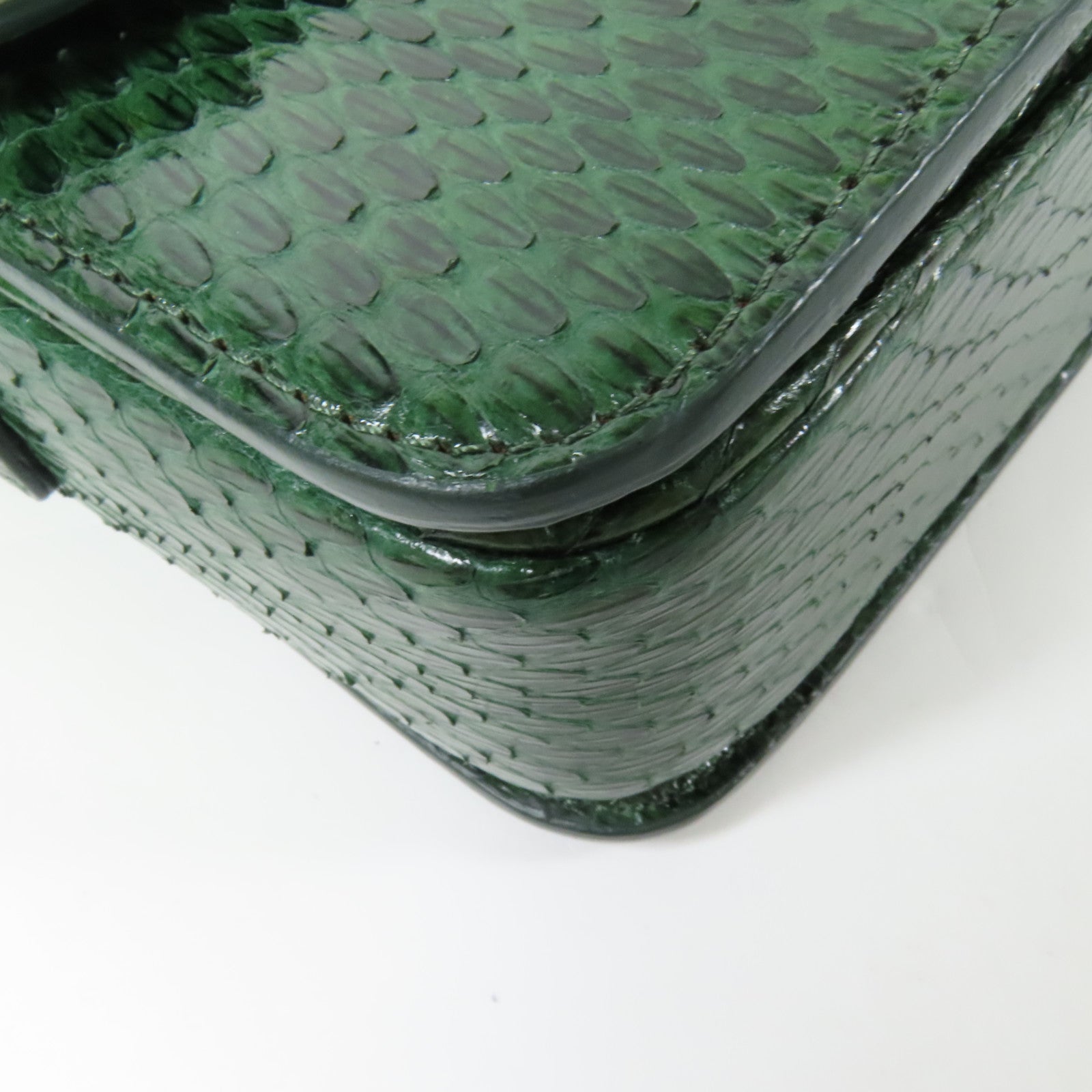 CELINE 蛇皮皮革Teen Triomphe Bag金扣肩背袋