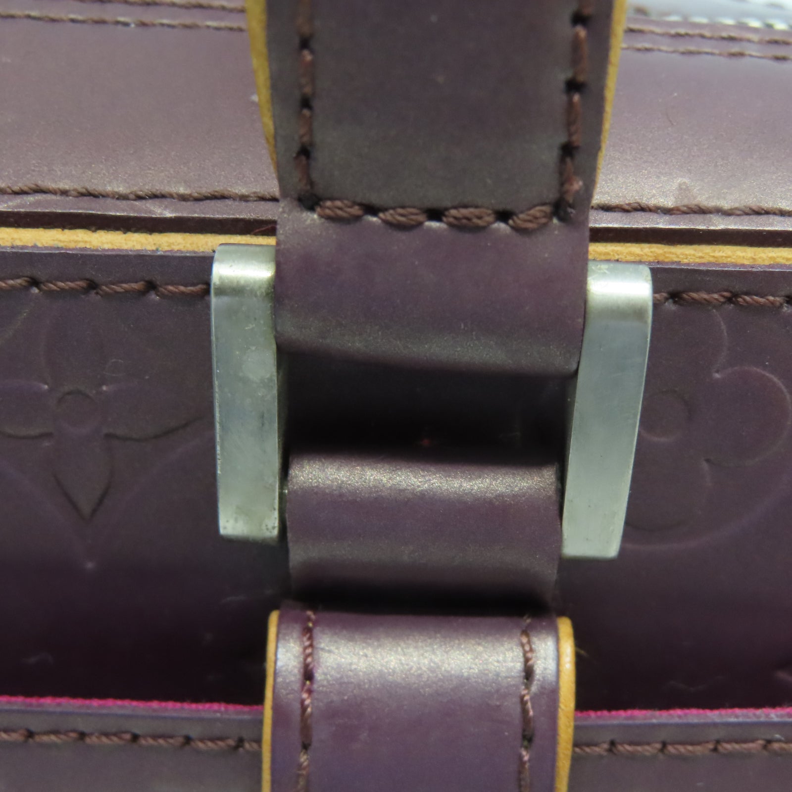 LOUIS VUITTON 【激減優惠】Monogram Mat皮革Shelton銀扣手挽袋紅色