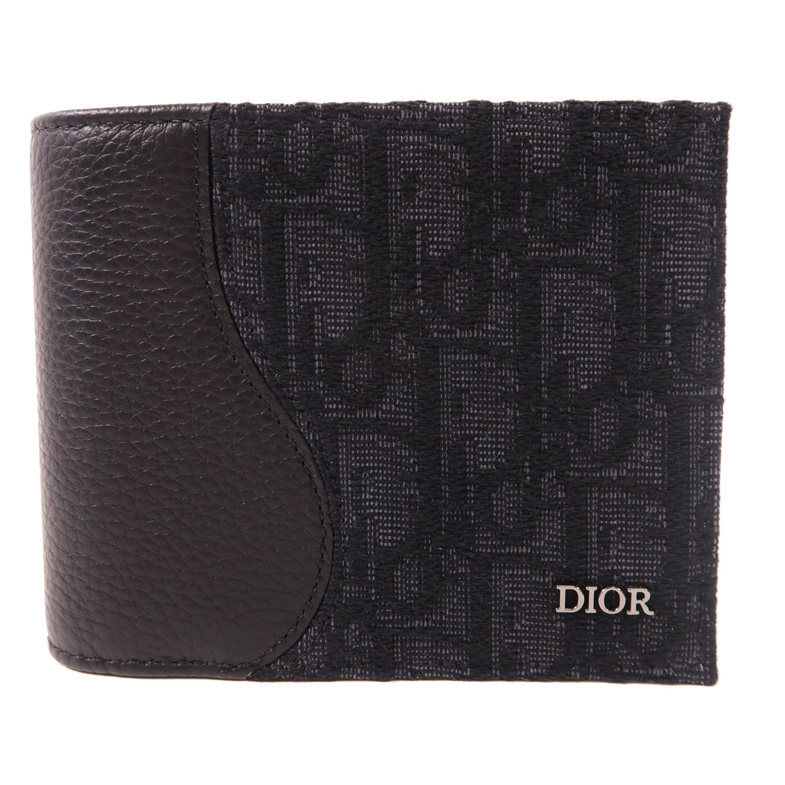 Dior 牛皮皮革/帆布Saddle Billfold Wallet銀扣錢包