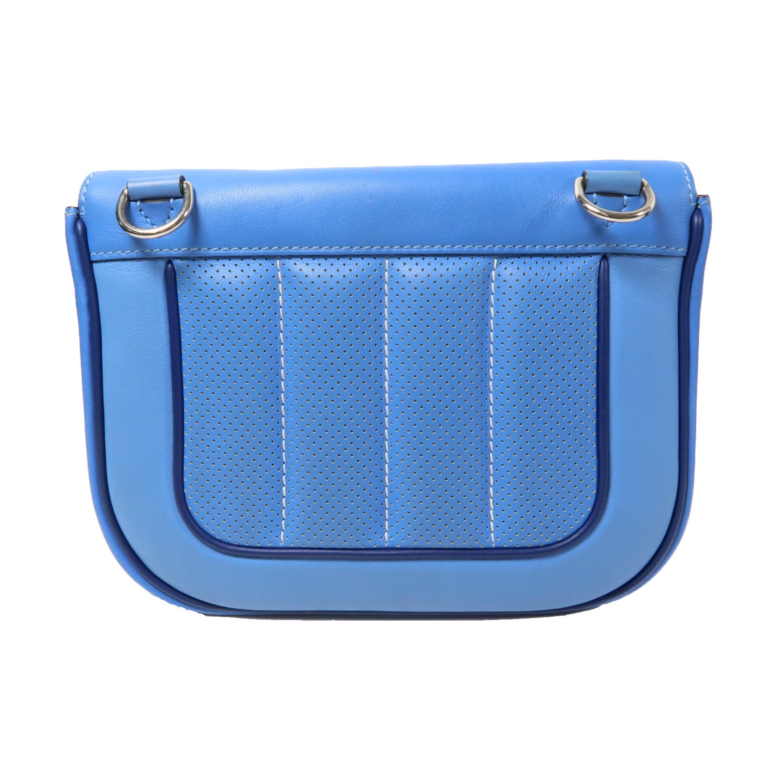 HERMES Swift皮革Mini Berline銀扣肩背袋藍色