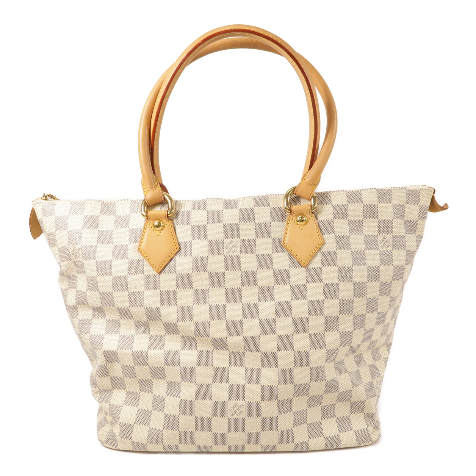 LOUIS VUITTON Damier Azur Saleya MM金扣肩背袋