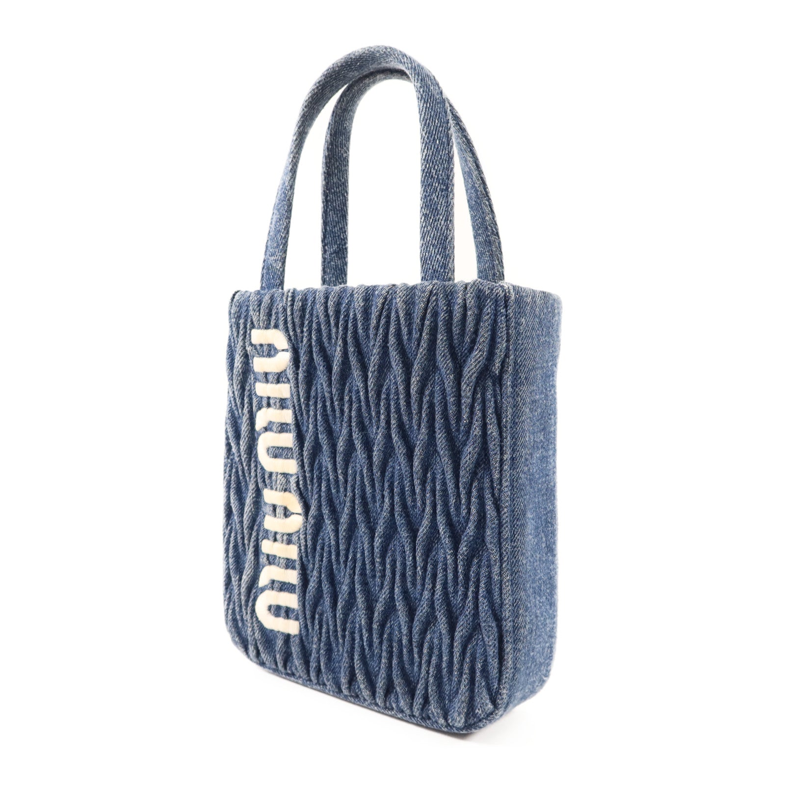 Miu Miu 牛仔布2 Way Shoulder銀扣肩背袋