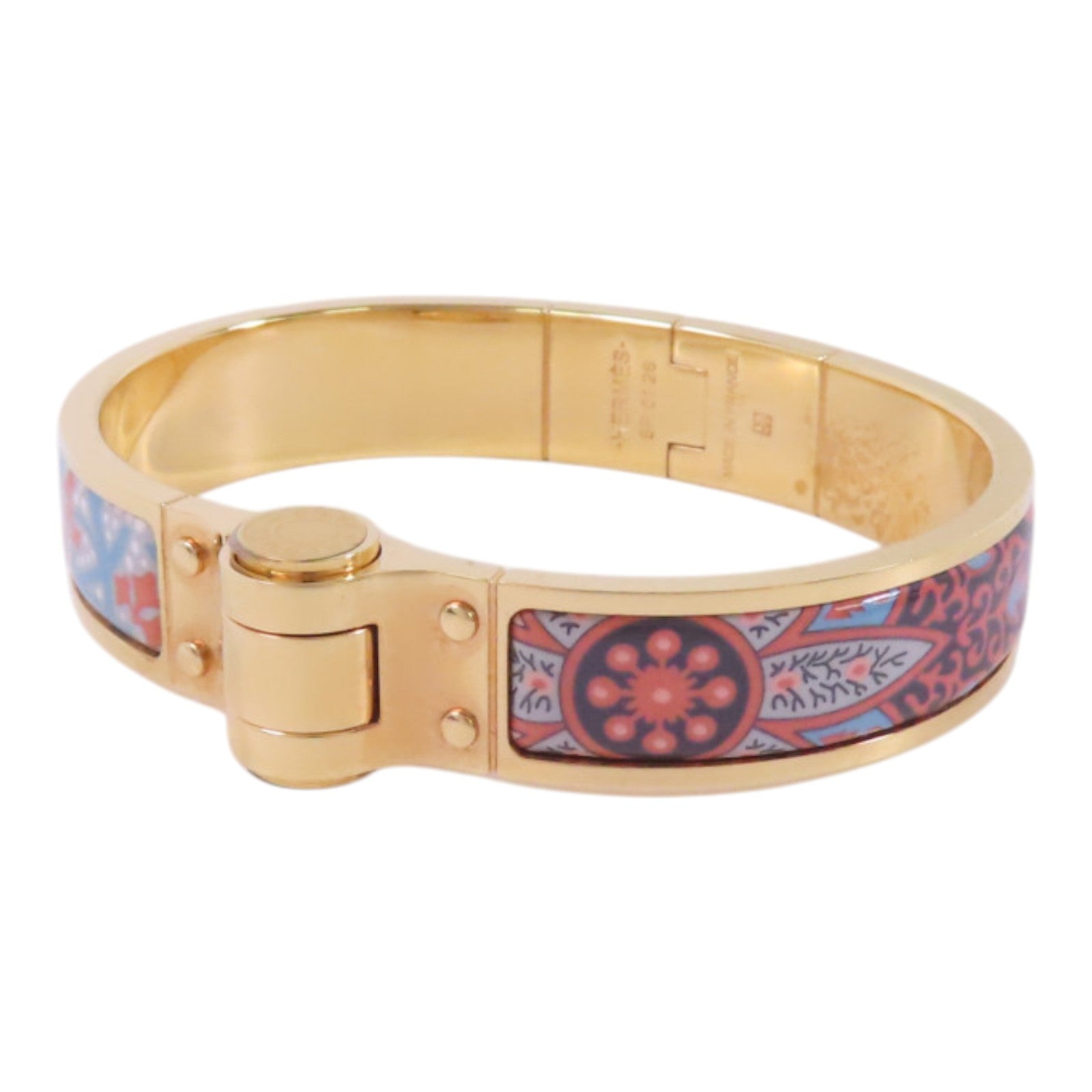 HERMES 金屬/琺瑯Hinged Bracelet金扣手鐲