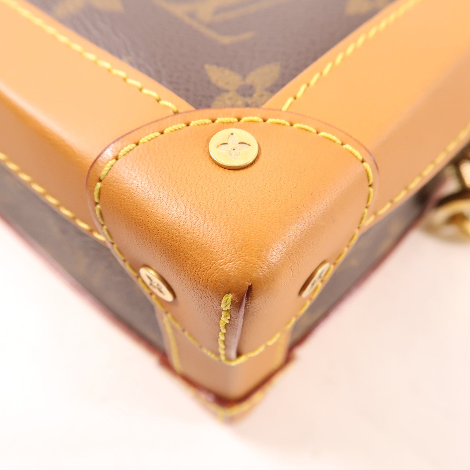 LOUIS VUITTON Monogram Soft Trunk金扣肩背袋棕色