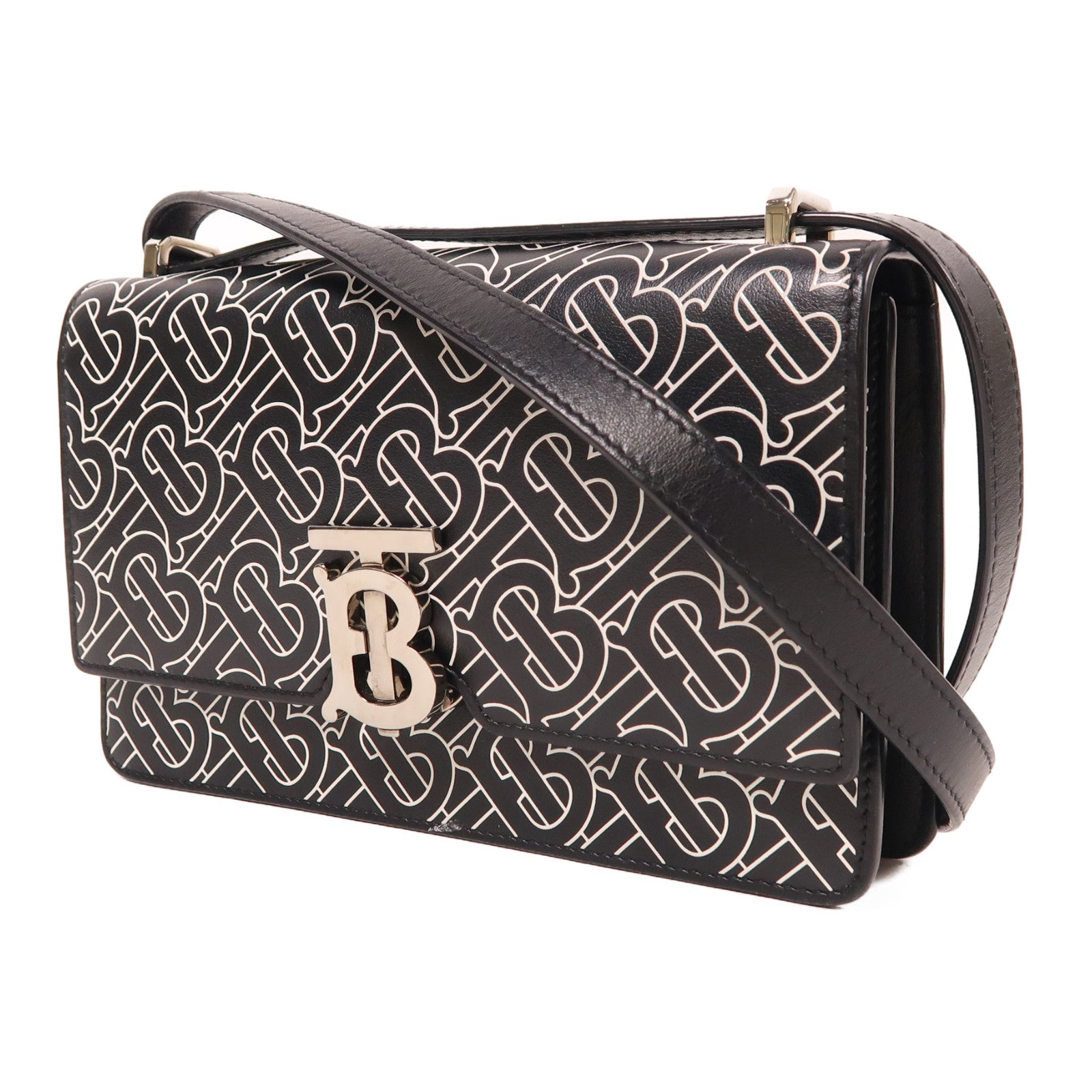 BURBERRY 皮革Shoulder Bag銀扣肩背袋