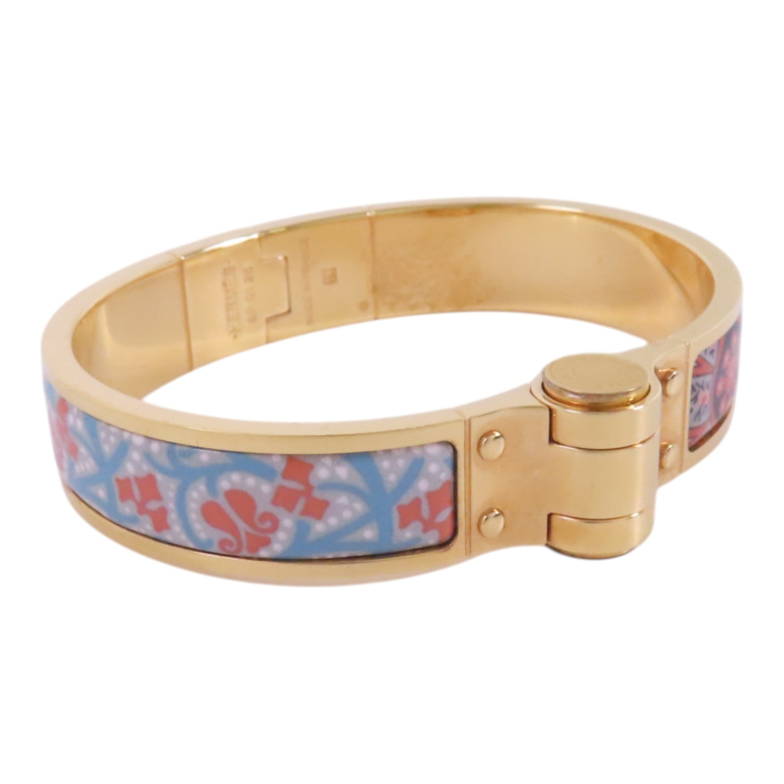 HERMES 金屬/琺瑯Hinged Bracelet金扣手鐲