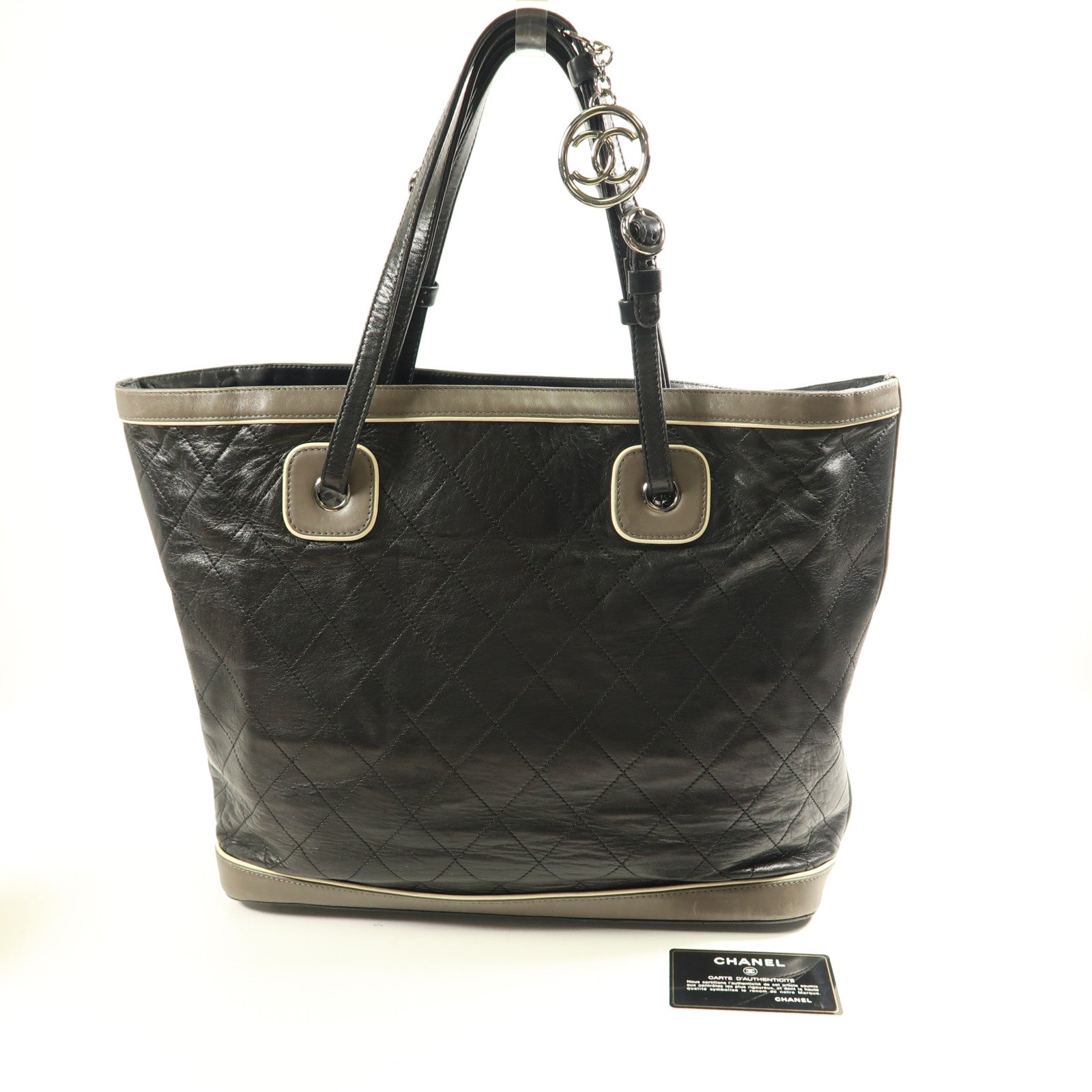 CHANEL 【激減優惠】牛皮皮革Handbag銀扣手挽袋