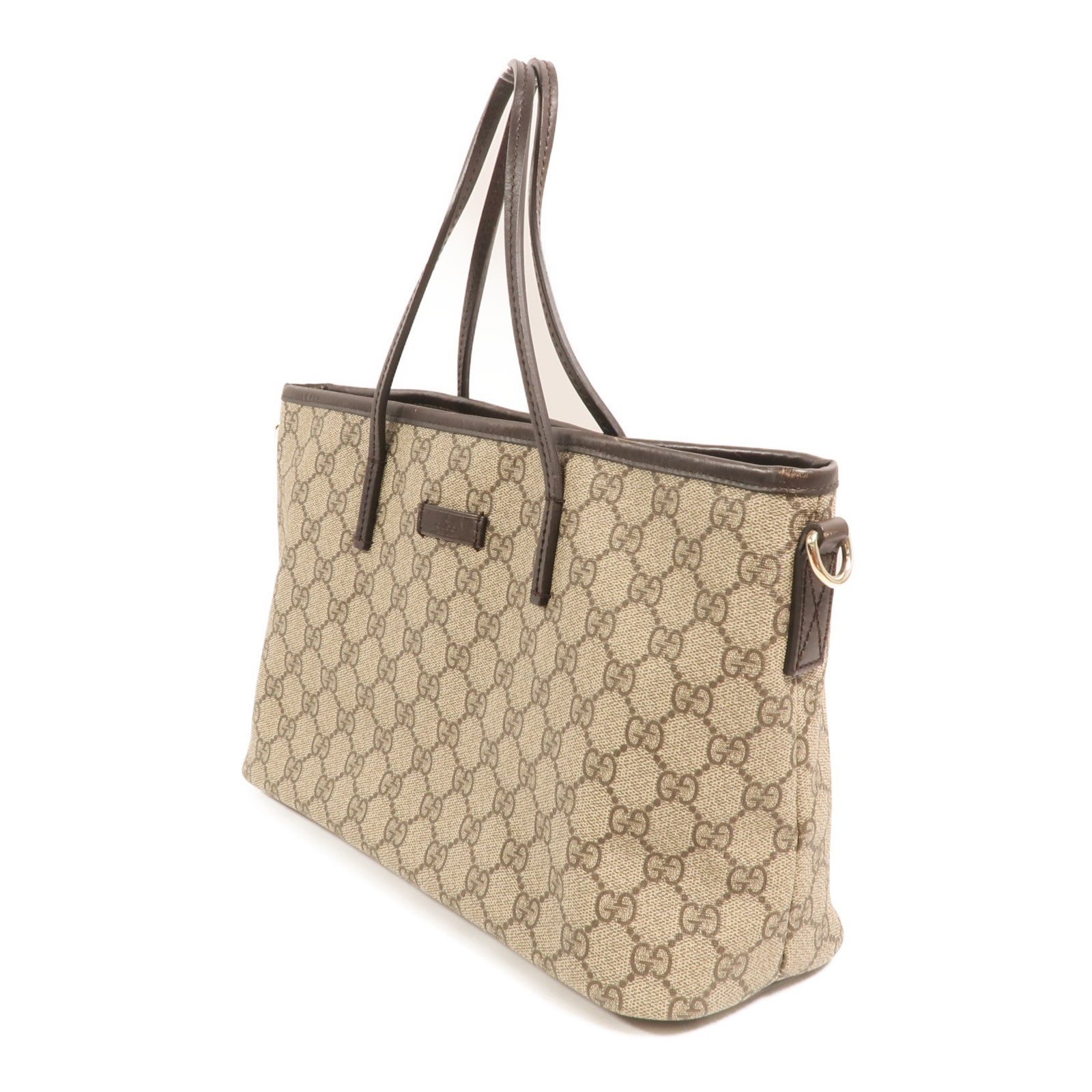 GUCCI 塗層帆布Tote Bag金扣手挽肩背兩用袋