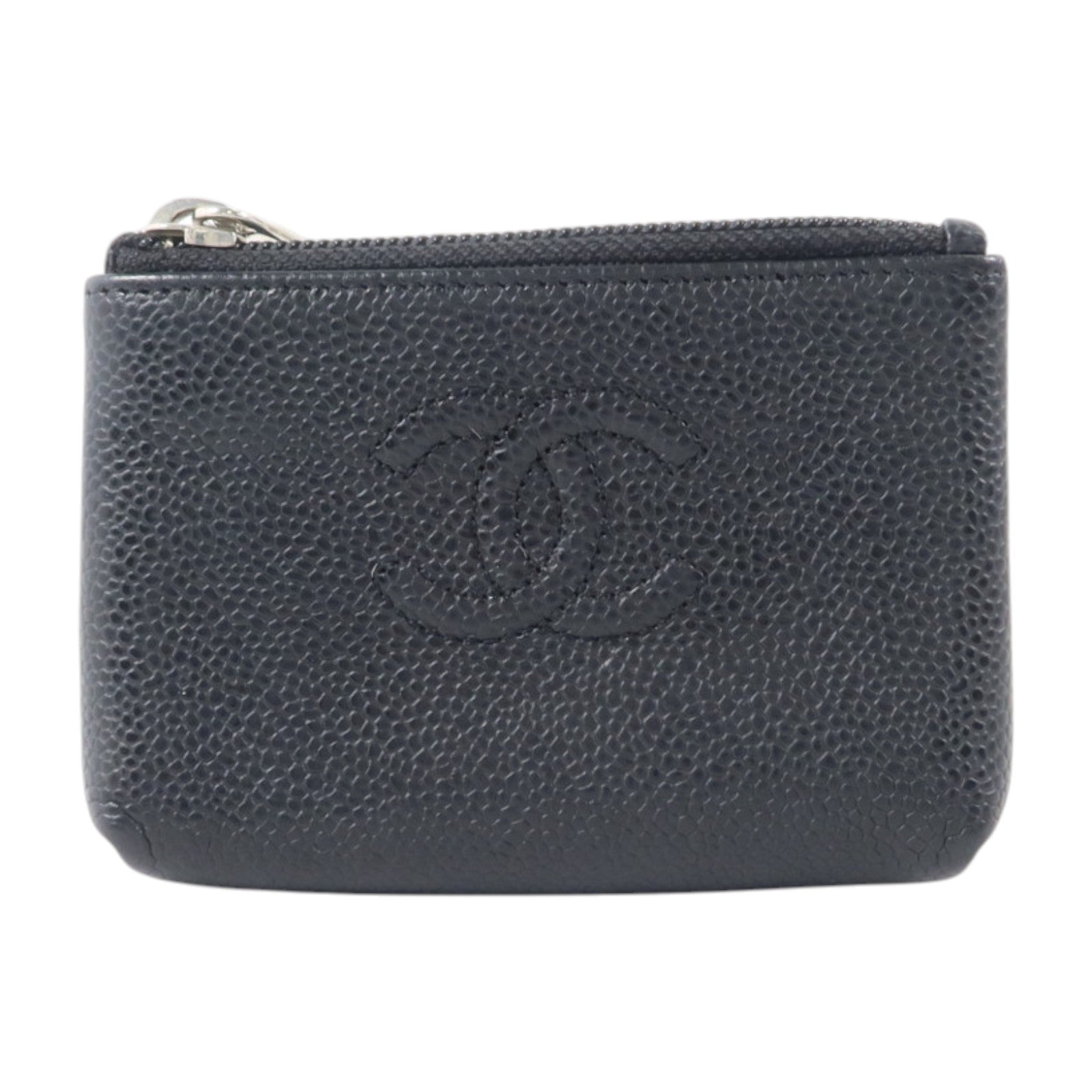 CHANEL 牛皮皮革Timeless CC Key Pouch/Coin Case銀扣鎖匙包/零錢包