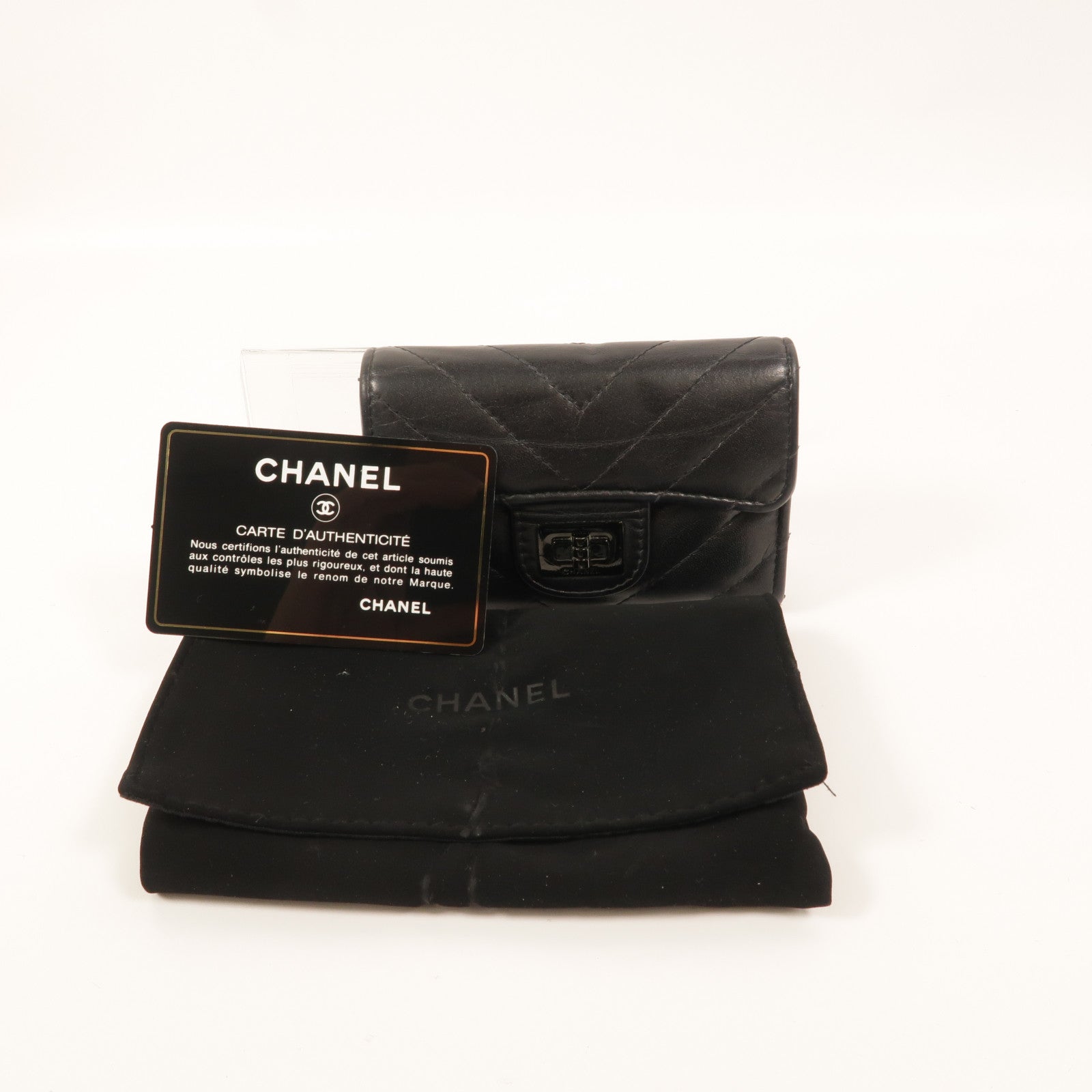 CHANEL 牛皮皮革2.55 So Black Card Holder卡片套