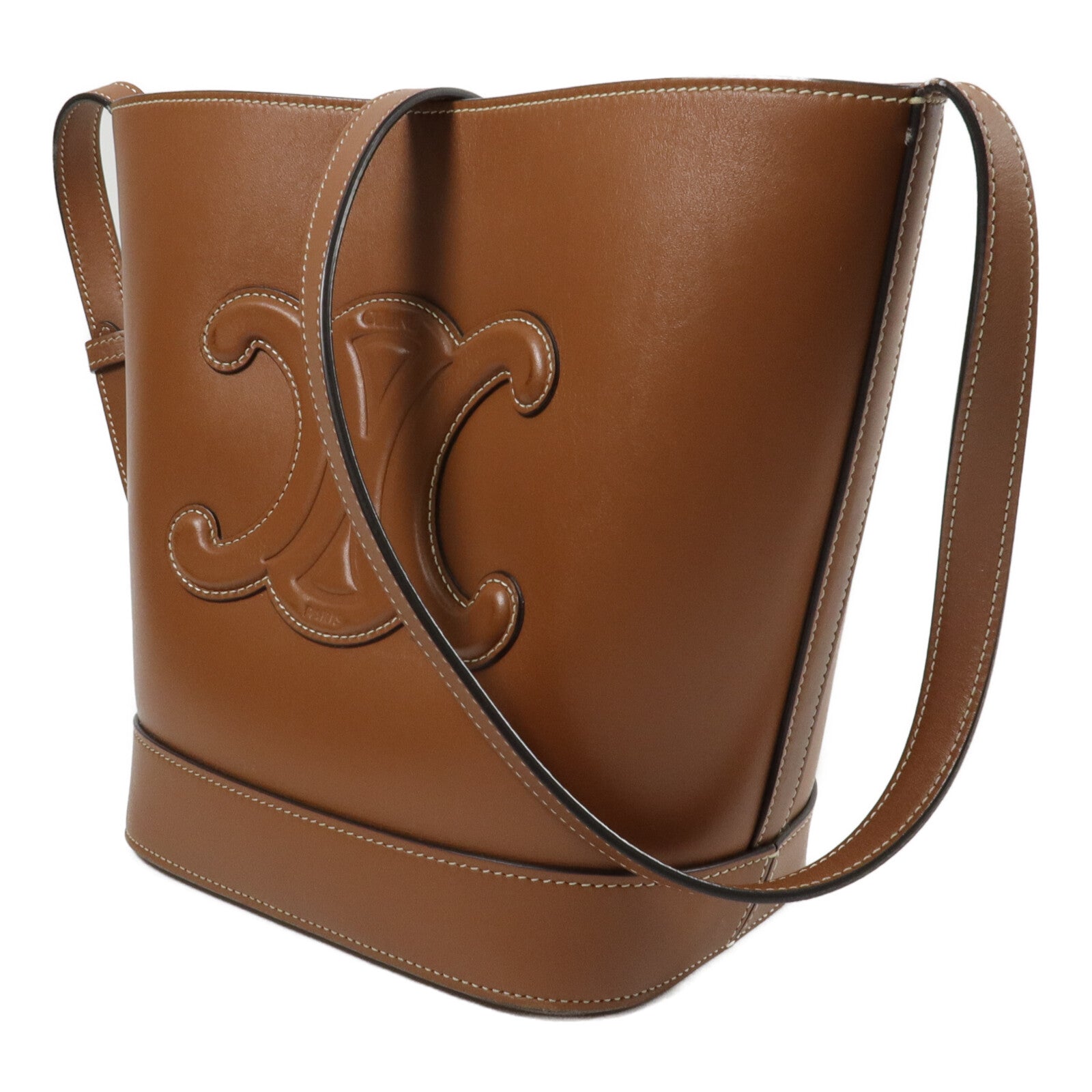 CELINE 牛皮皮革Cuir Triomphe Bucket Bag肩背袋