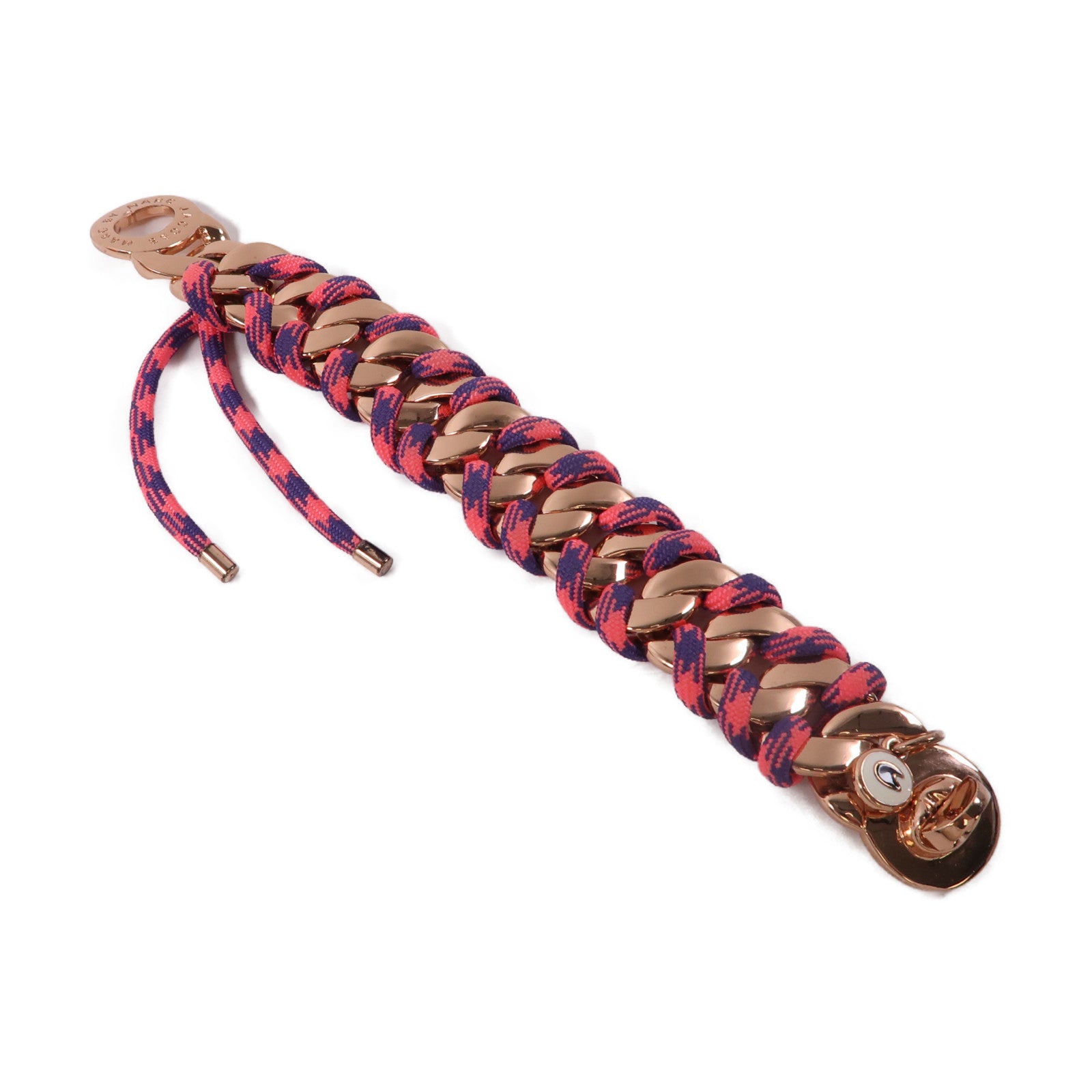 MARC JACOBS 尼龍Bracelet金扣手鐲粉紅色