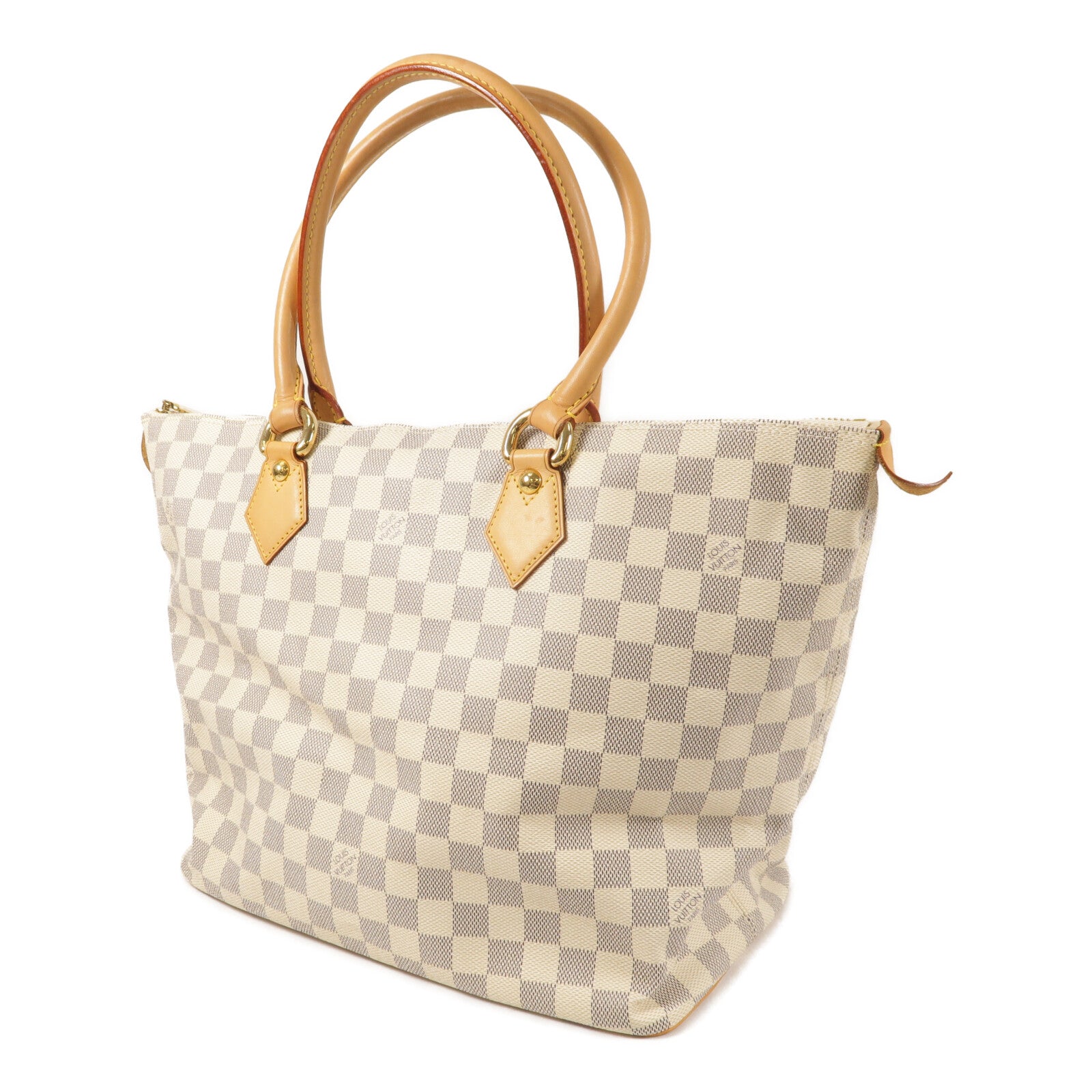 LOUIS VUITTON Damier Azur Saleya MM金扣肩背袋
