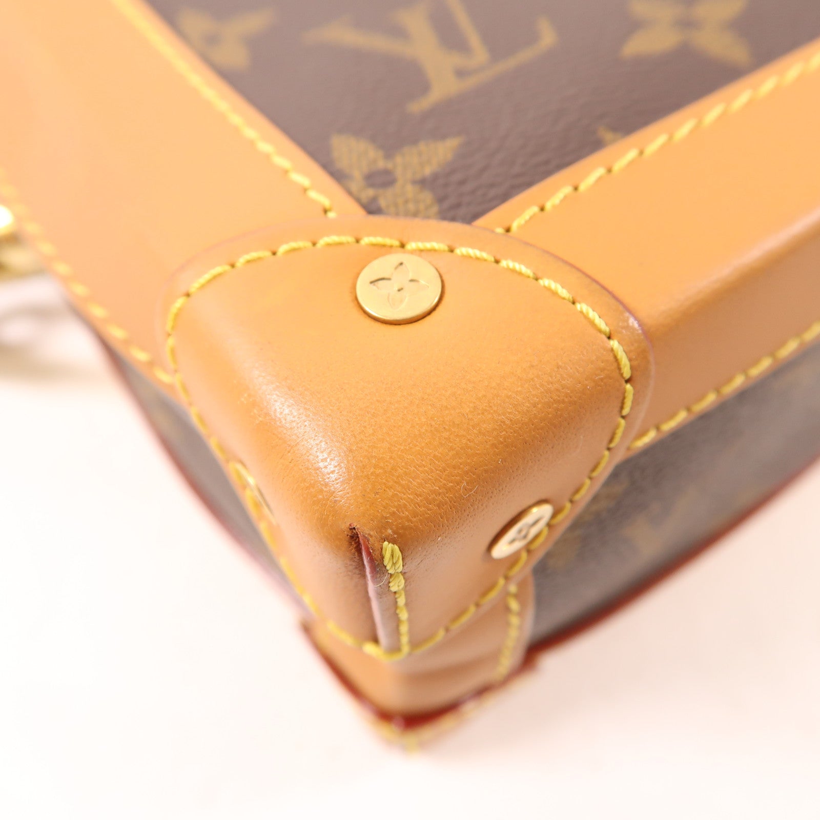 LOUIS VUITTON Monogram Soft Trunk金扣肩背袋棕色