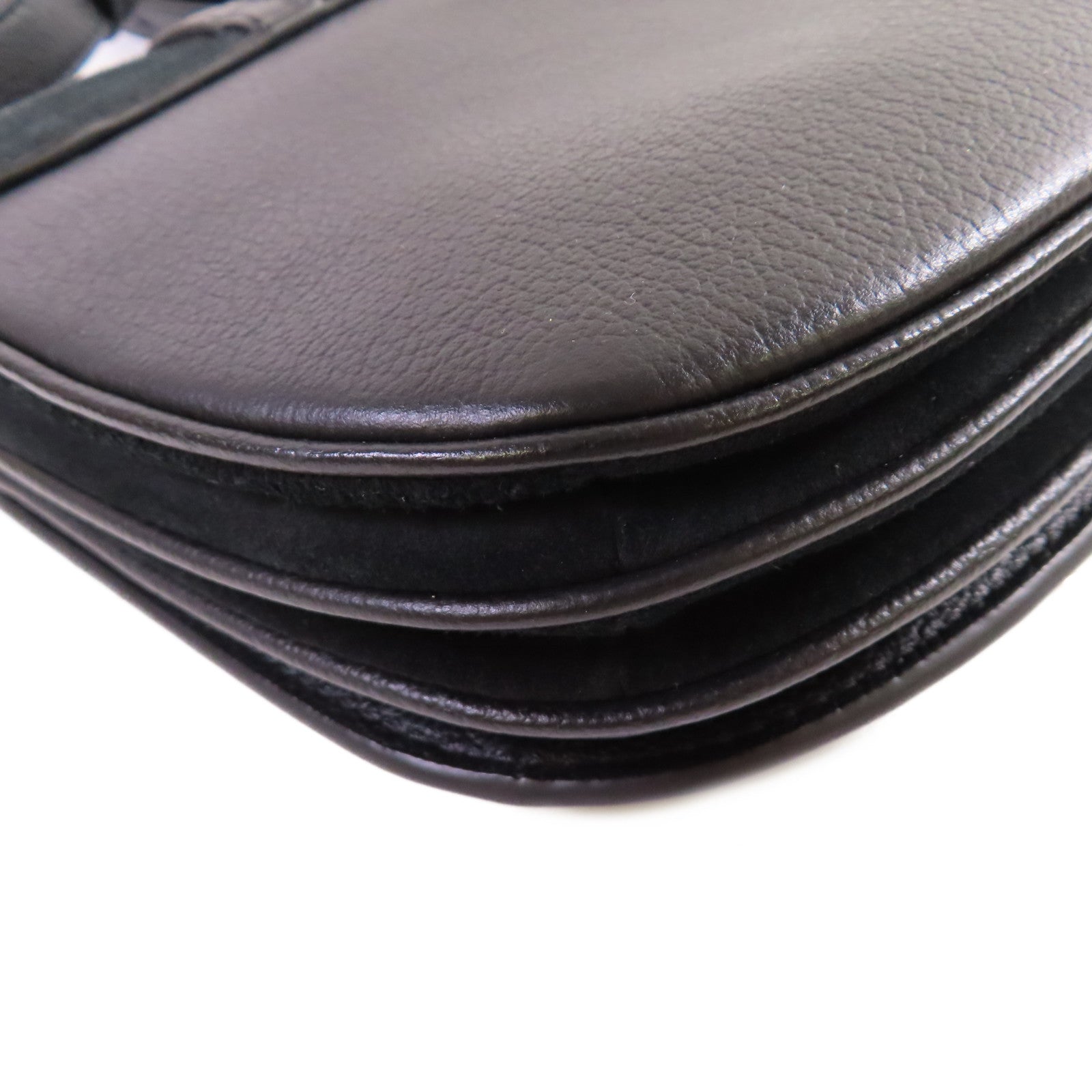 SEE BY CHLOE 麂皮皮革/牛皮皮革Hana Small Shoulder Bag金扣肩背袋黑色