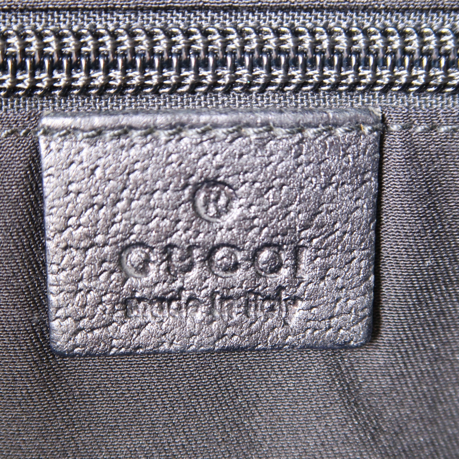 GUCCI 帆布Hand Bag銀扣肩背袋黑色