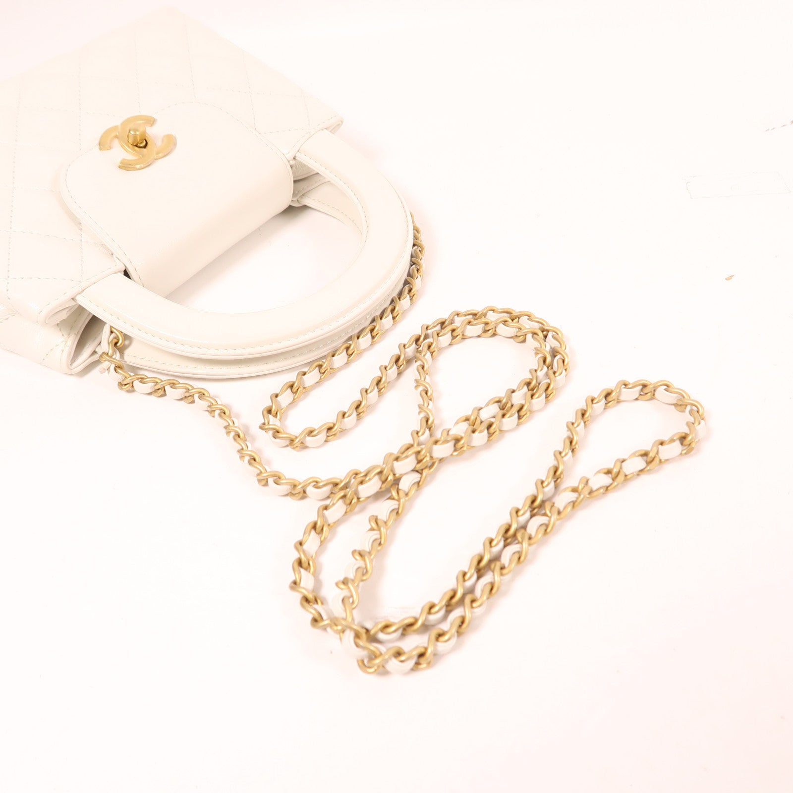CHANEL 【激減優惠】羊皮皮革Mini Kelly金扣手挽肩背兩用袋