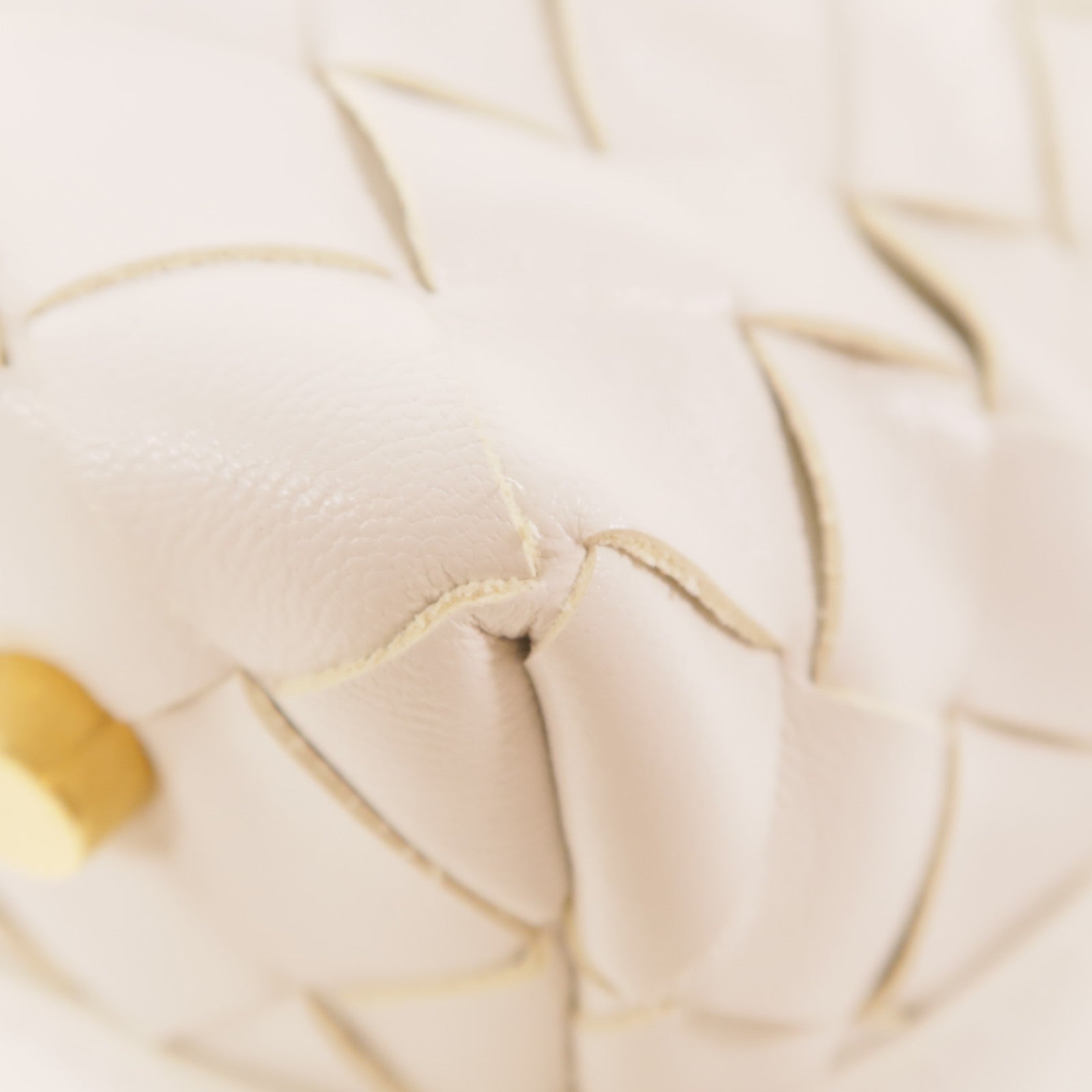 BOTTEGA VENETA BV GHW Wallace Bag 2 Way Shoulder Hand Bag Calfskin Leather White