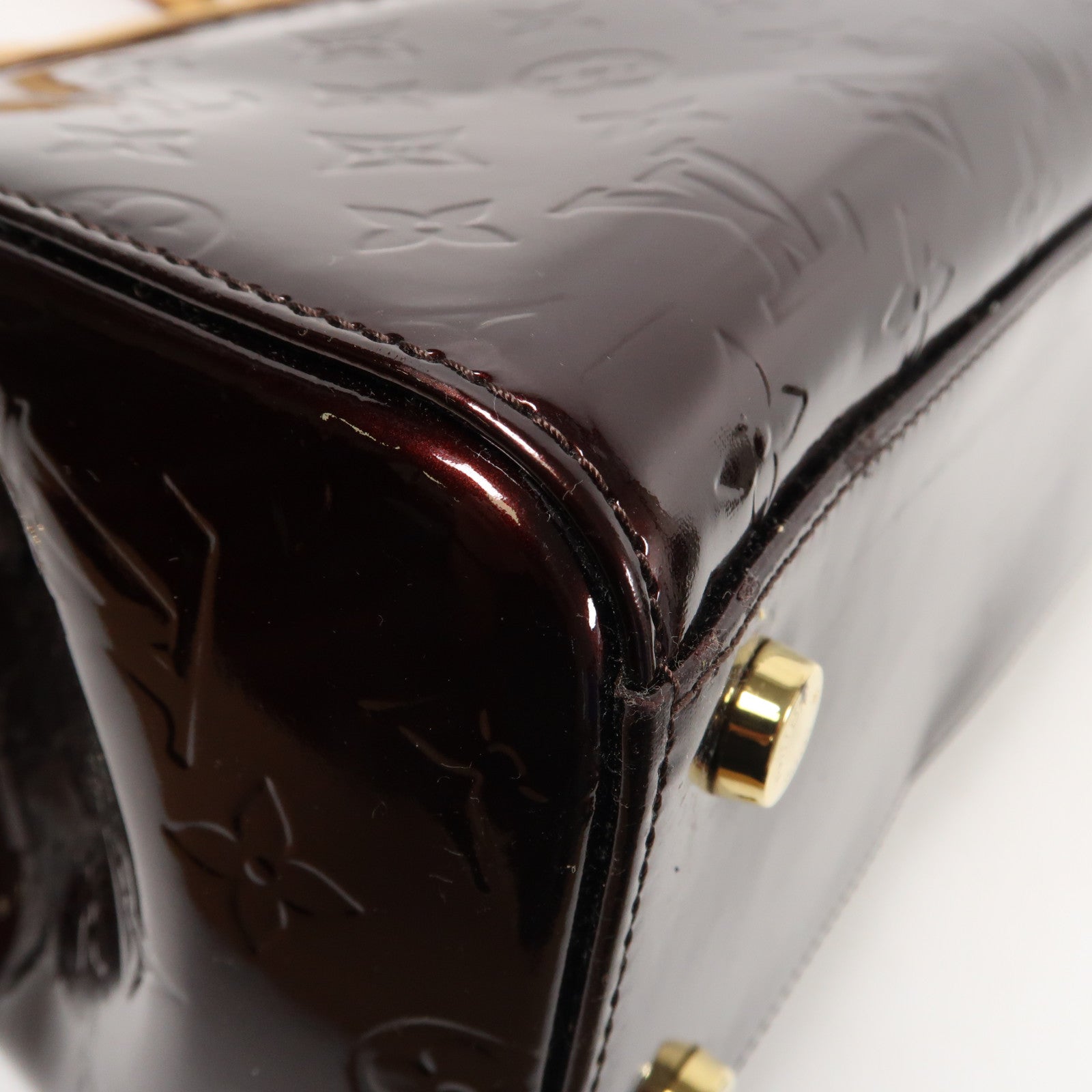 LOUIS VUITTON 【激減優惠】Monogram Vernis Brea MM金扣手挽肩背兩用袋紅色
