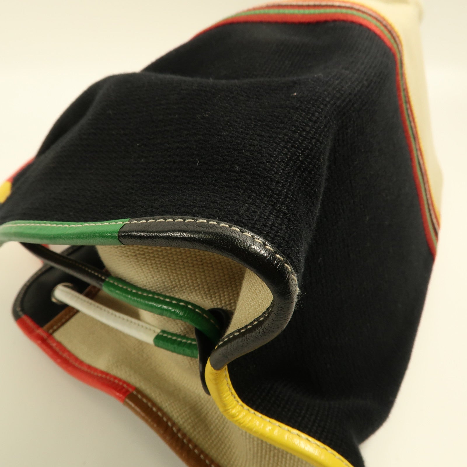 BOTTEGA VENETA 帆布Tote Bag銀扣手挽袋黑色/米色