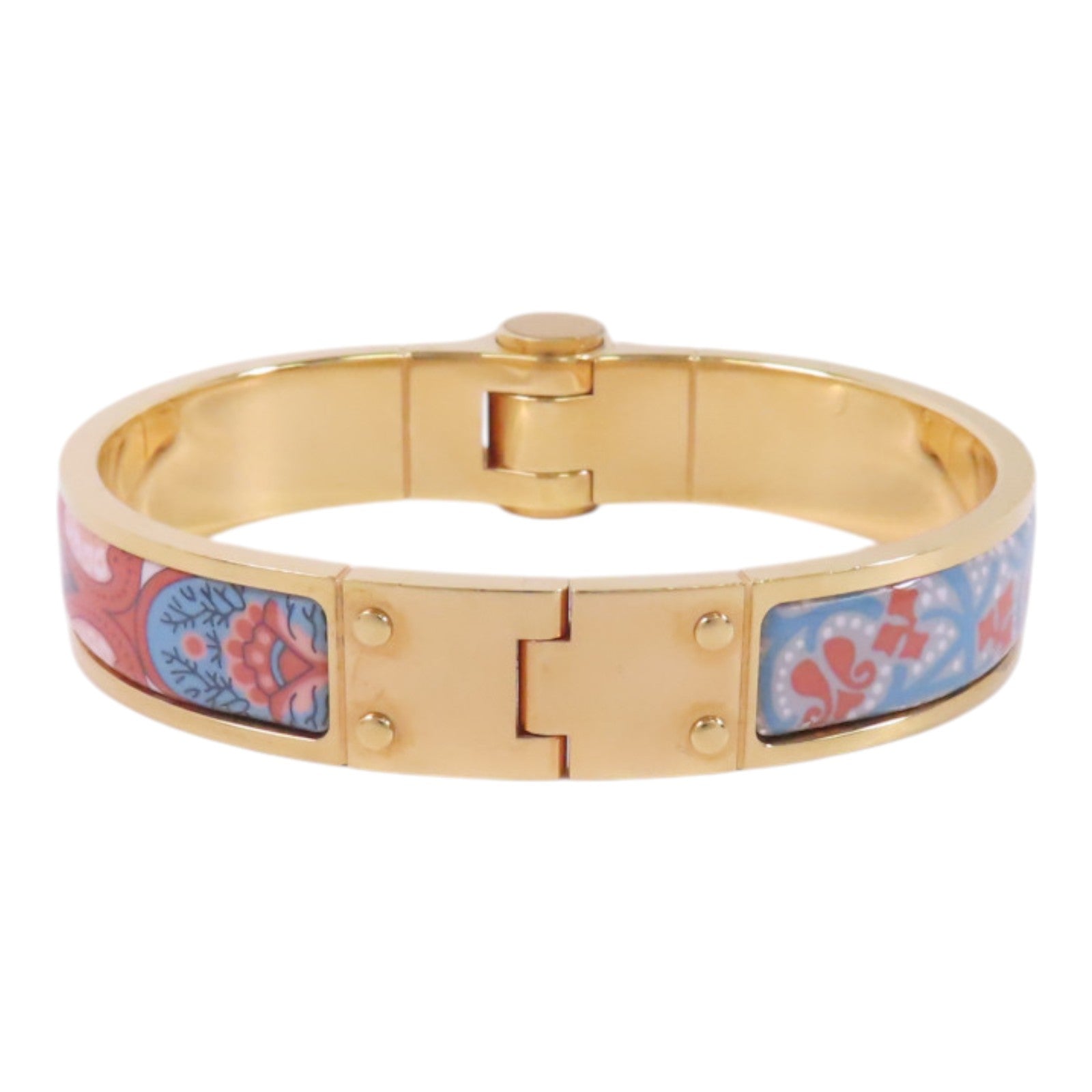 HERMES 金屬/琺瑯Hinged Bracelet金扣手鐲