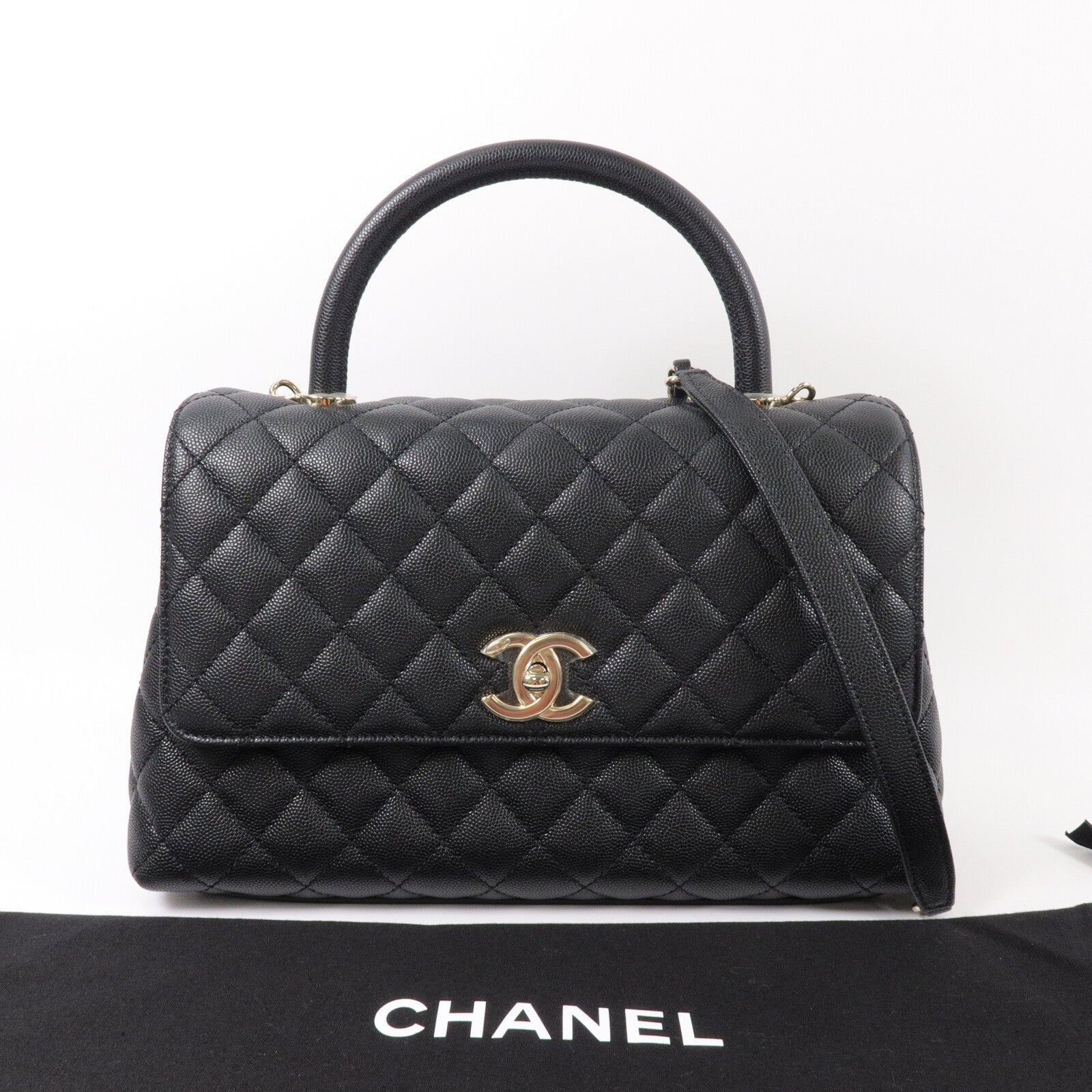 CHANEL 牛皮皮革Coco Handle Medium手挽肩背兩用袋