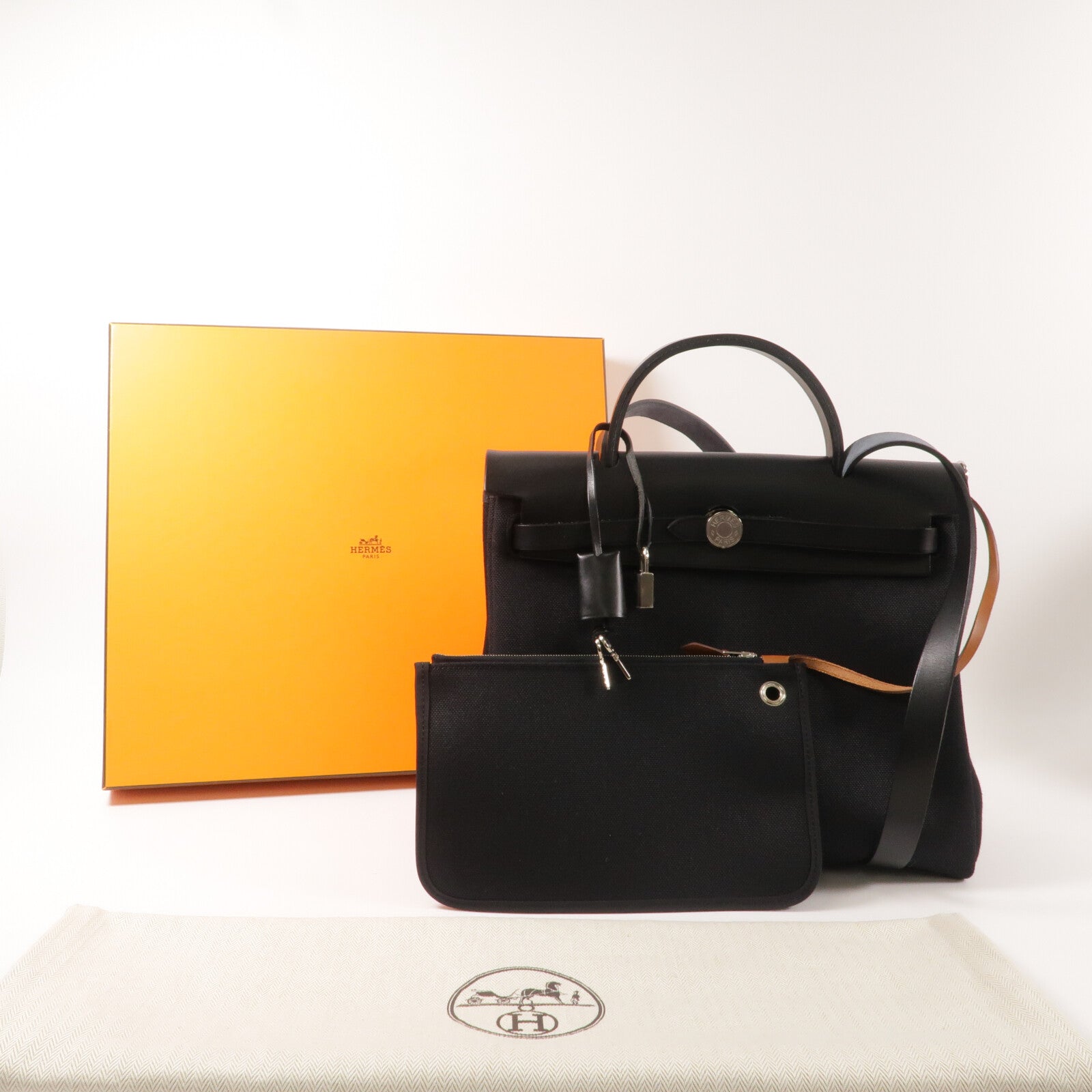 HERMES 帆布Herbag PM手挽肩背兩用袋