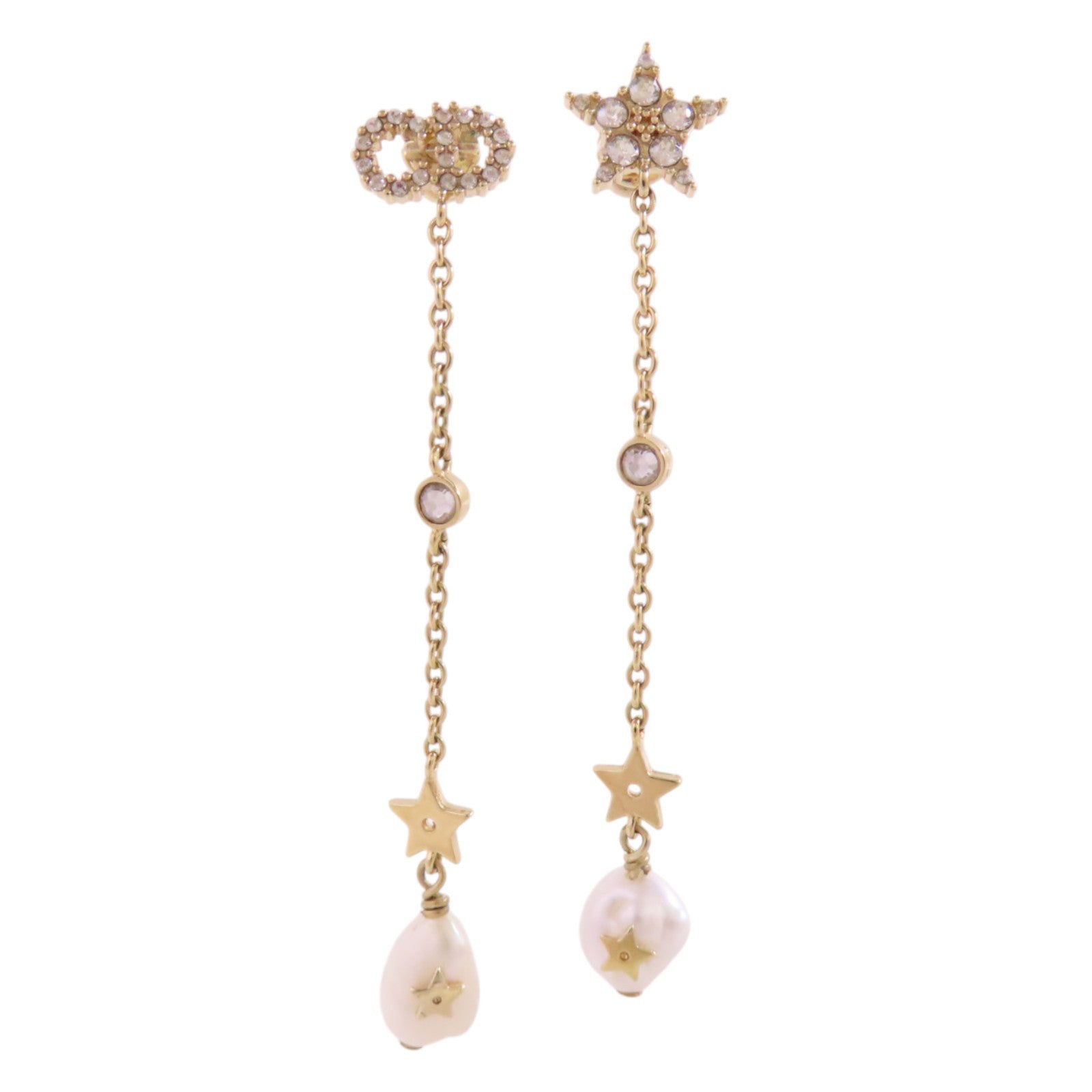Dior 金屬/水鑽/仿珍珠Earrings金扣耳環