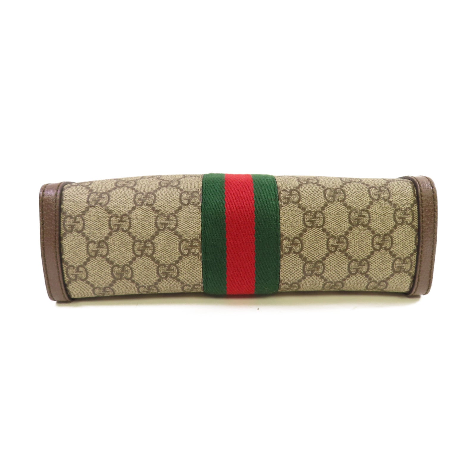 GUCCI 塗層帆布Ophidia GG Small Shoulder Bag金扣鏈帶肩背袋啡色