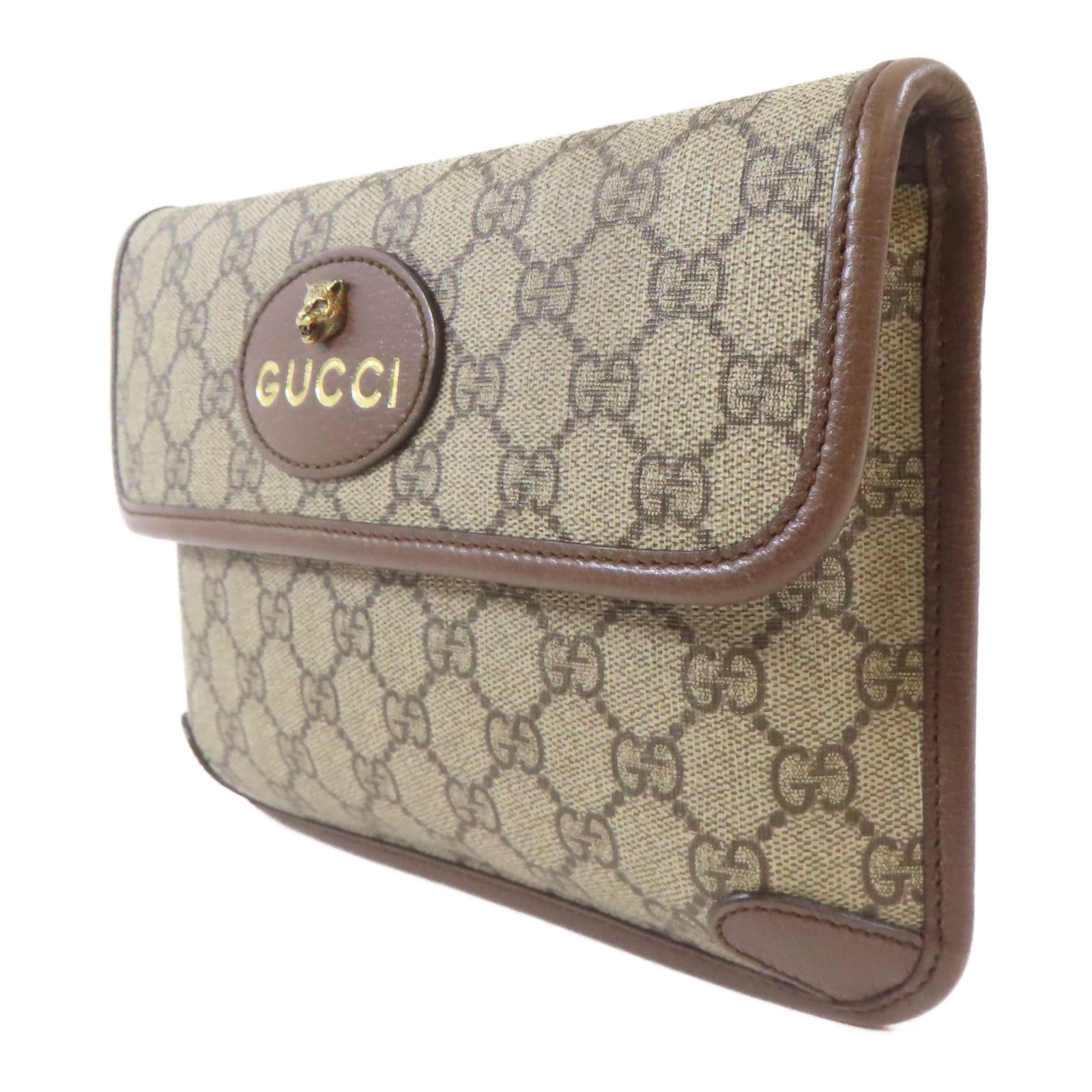 GUCCI 塗層帆布Waist Bag金扣腰包啡色