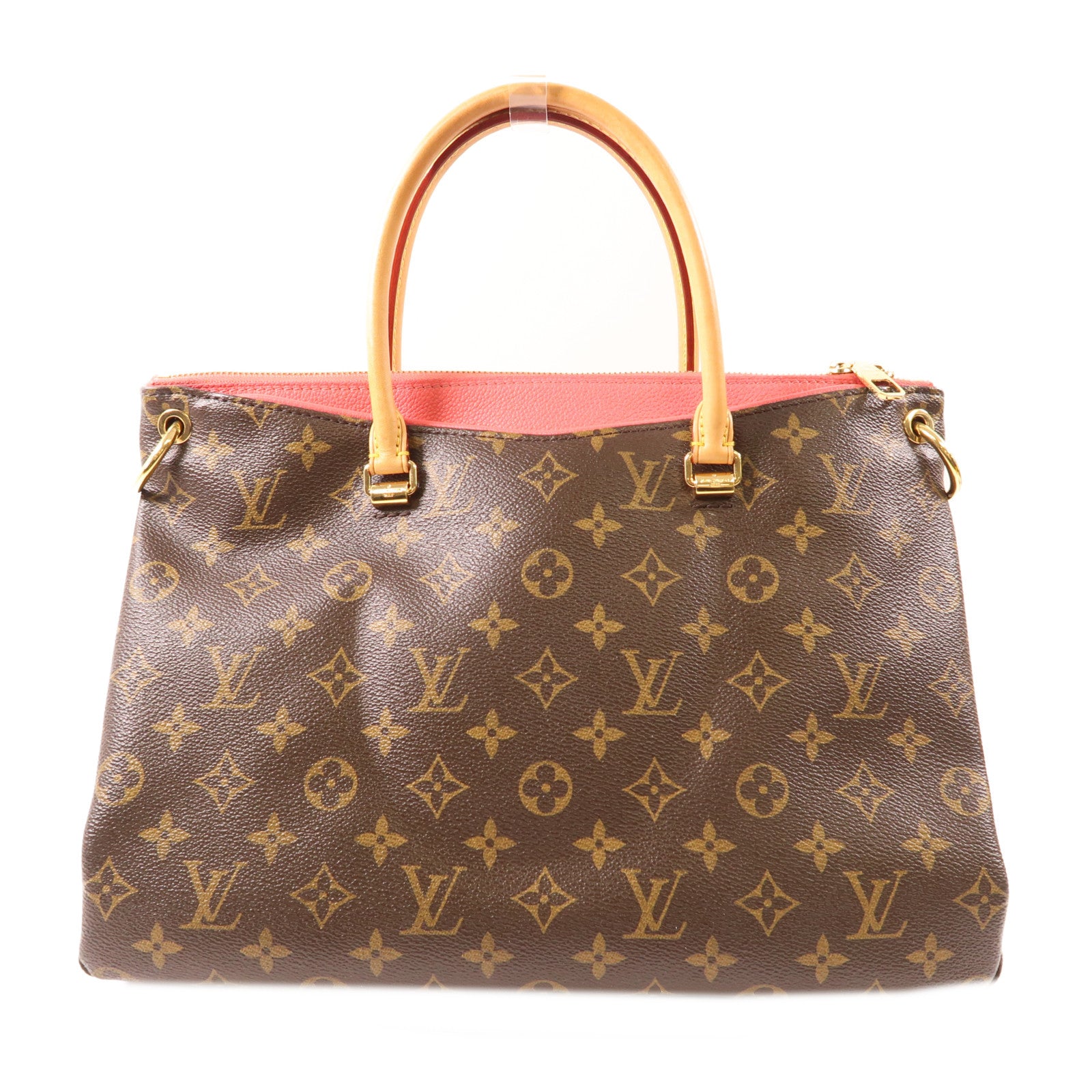 LOUIS VUITTON Monogram Pallas金扣手挽肩背兩用袋棕色
