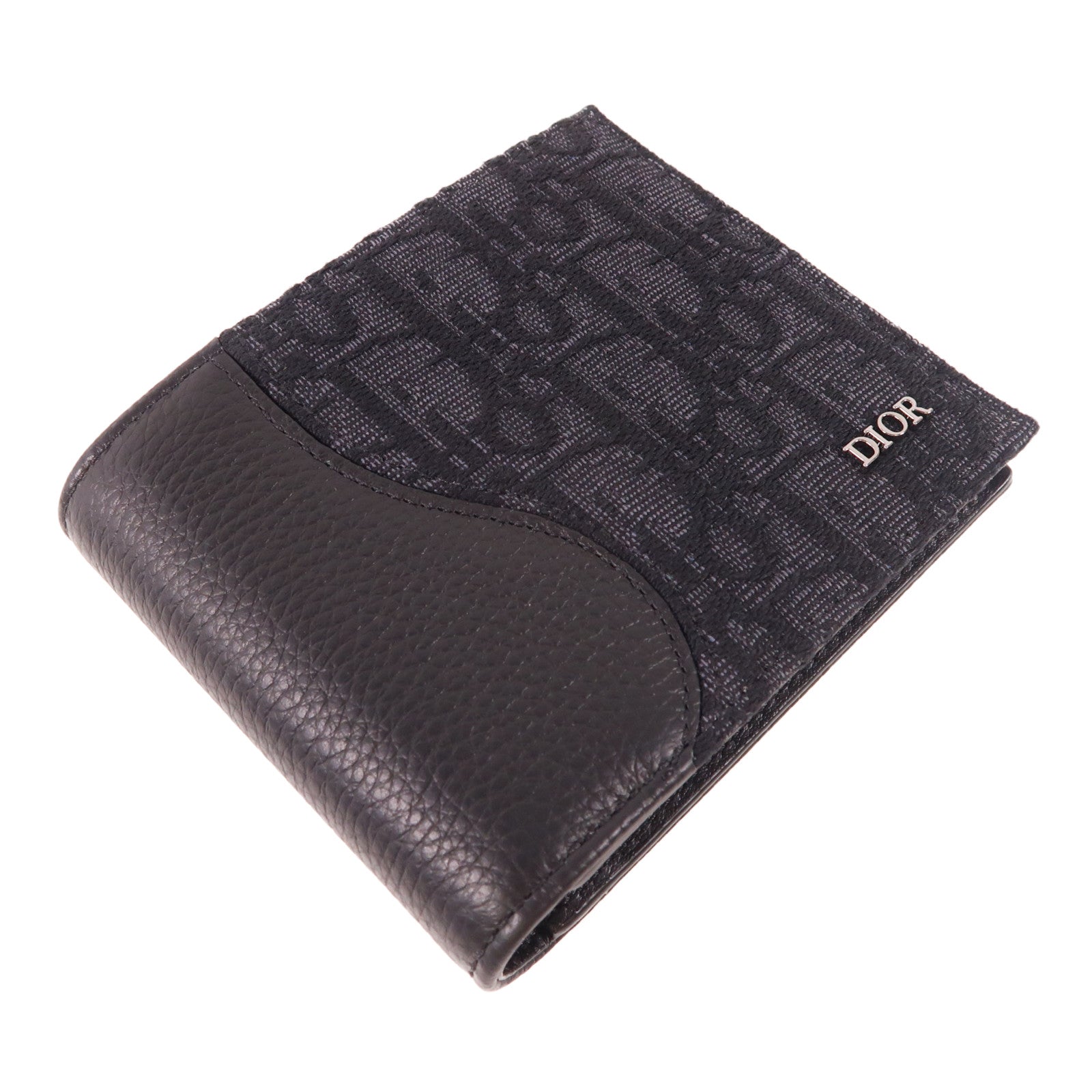 Dior 牛皮皮革/帆布Saddle Billfold Wallet銀扣錢包