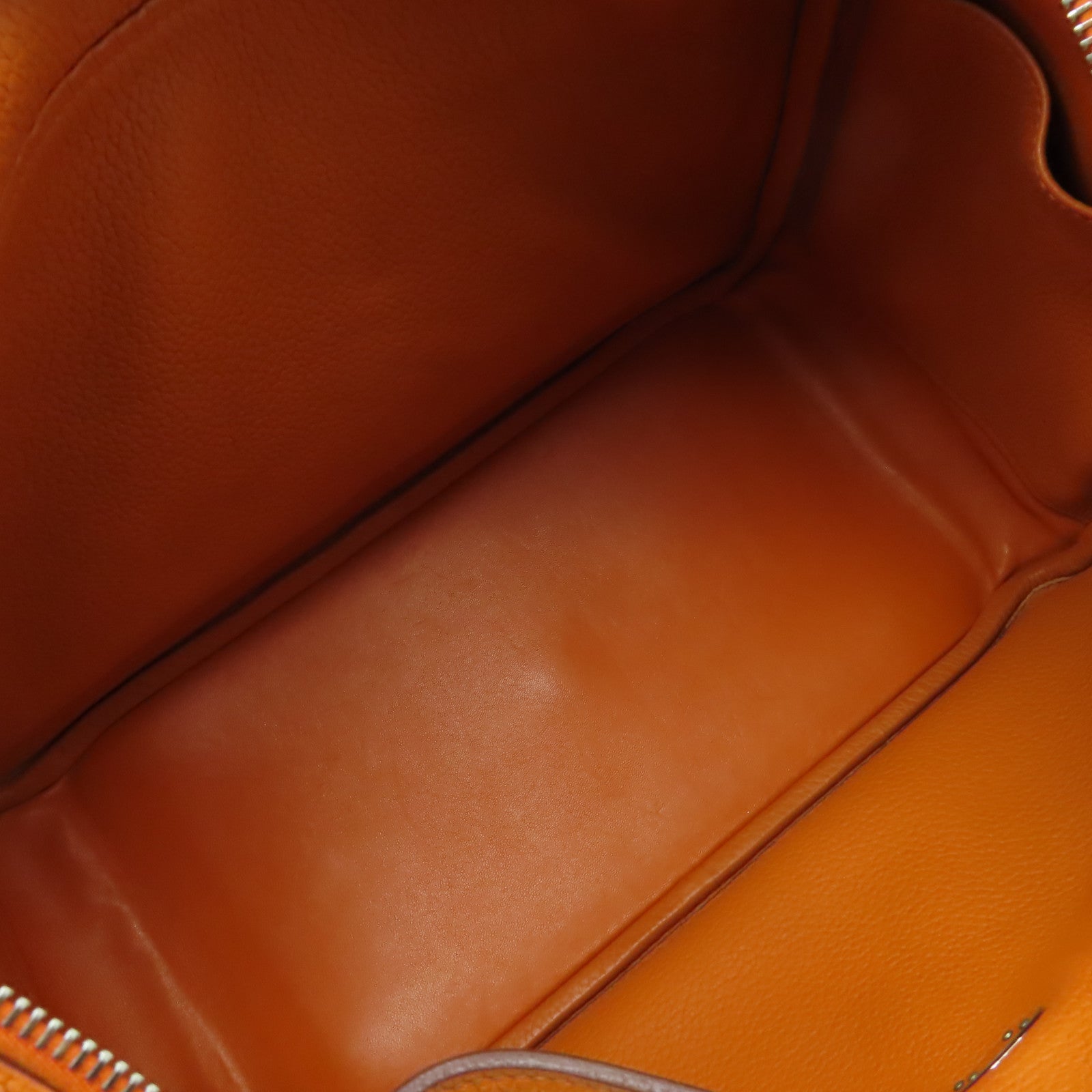 HERMES 【激減優惠】Clemence皮革Lindy 34銀扣手挽肩背兩用袋橙色