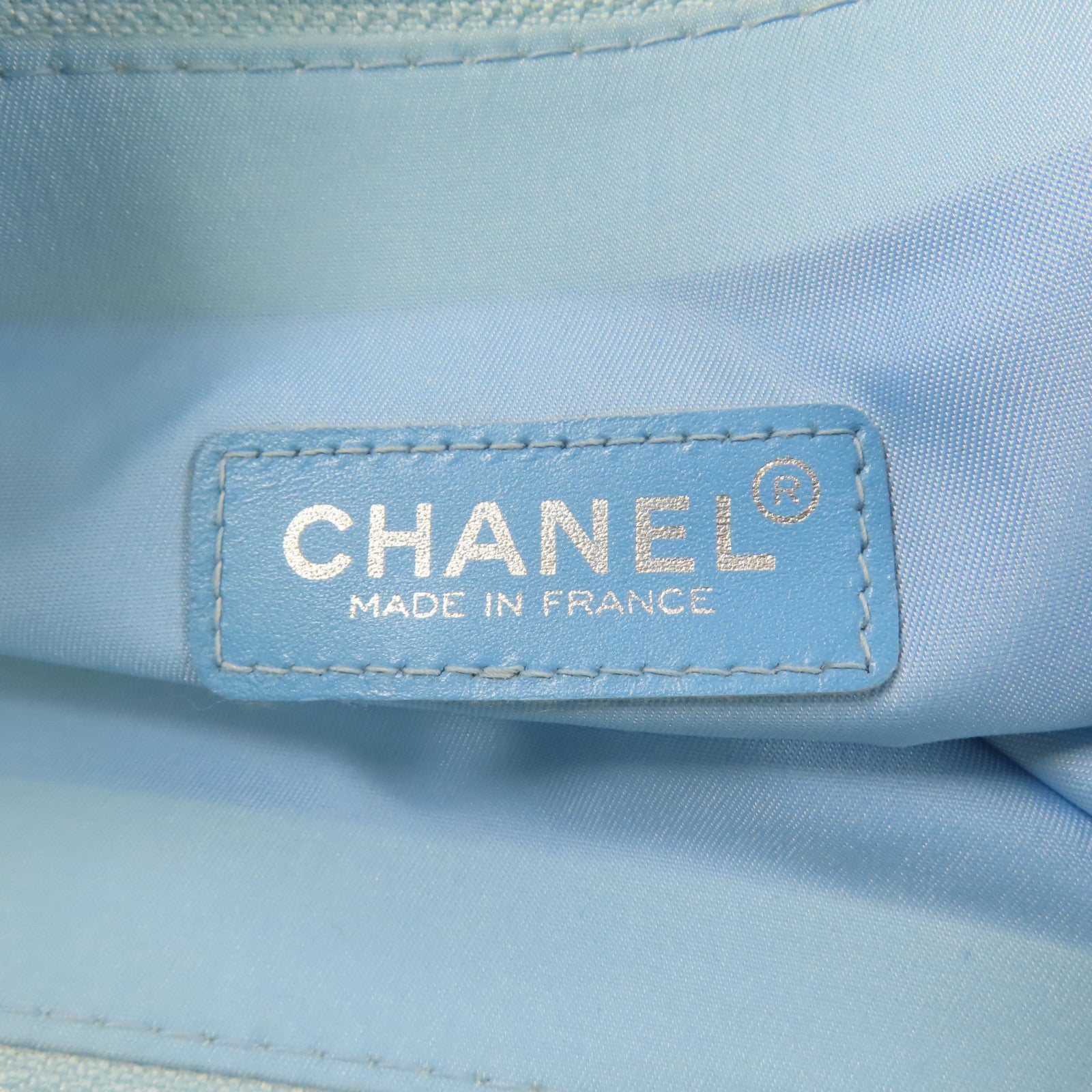 CHANEL CC SHW New Travel Line Tote Bag Nylon Blue