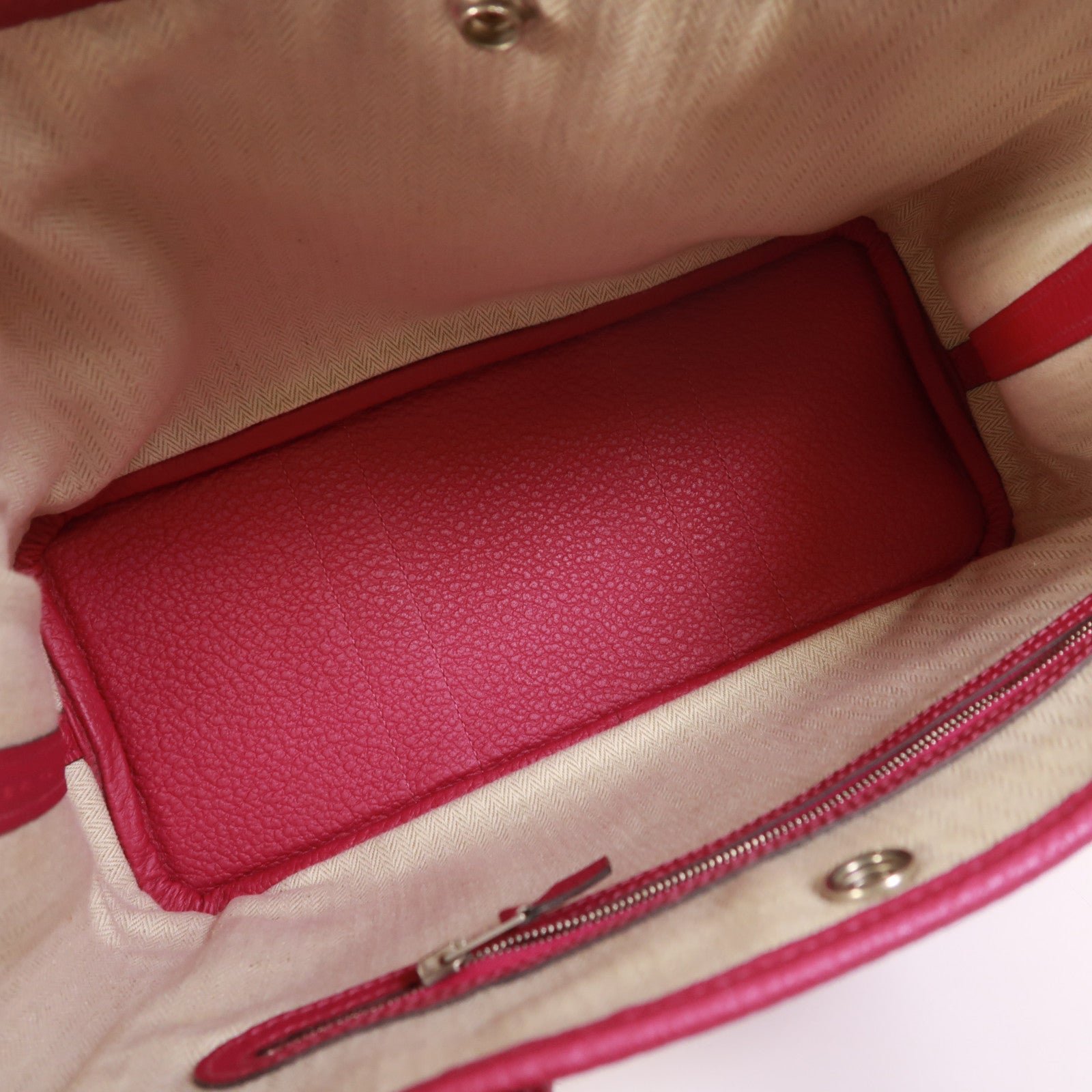 HERMES Negonda皮革Garden Party TPM銀扣手挽袋Rose Pourpre