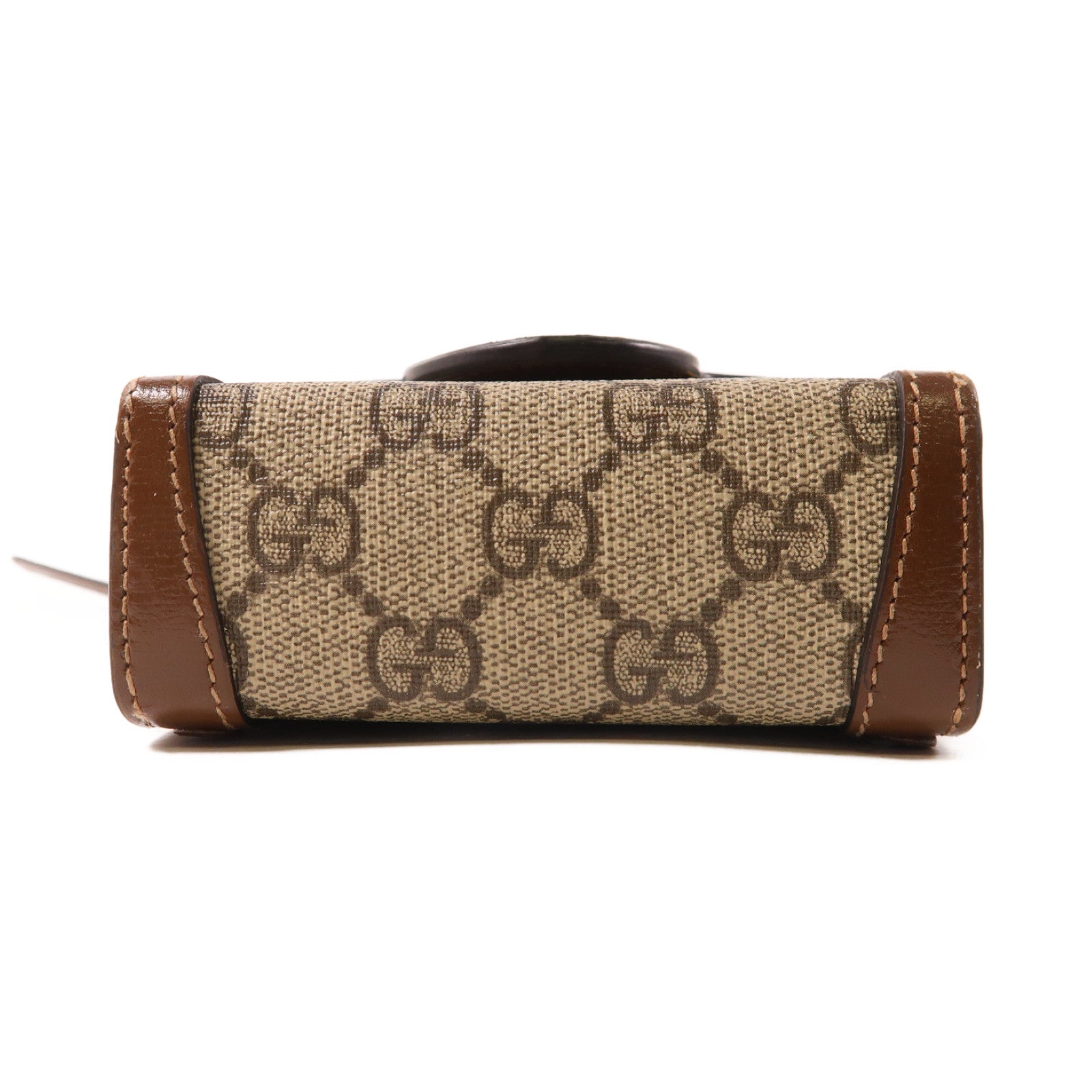GUCCI 塗層帆布Shoulder Bag金扣肩背袋啡色