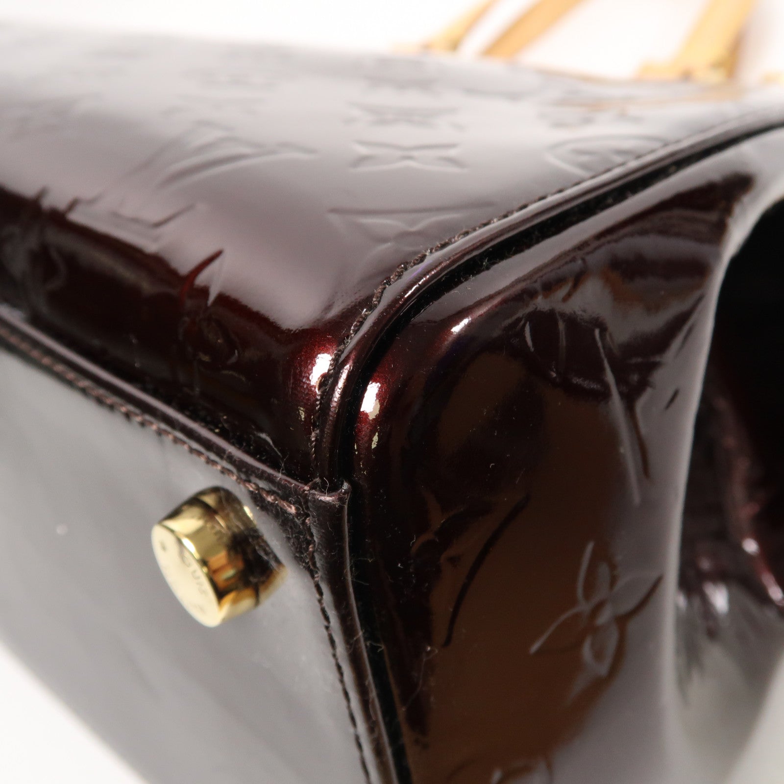 LOUIS VUITTON 【激減優惠】Monogram Vernis Brea MM金扣手挽肩背兩用袋紅色