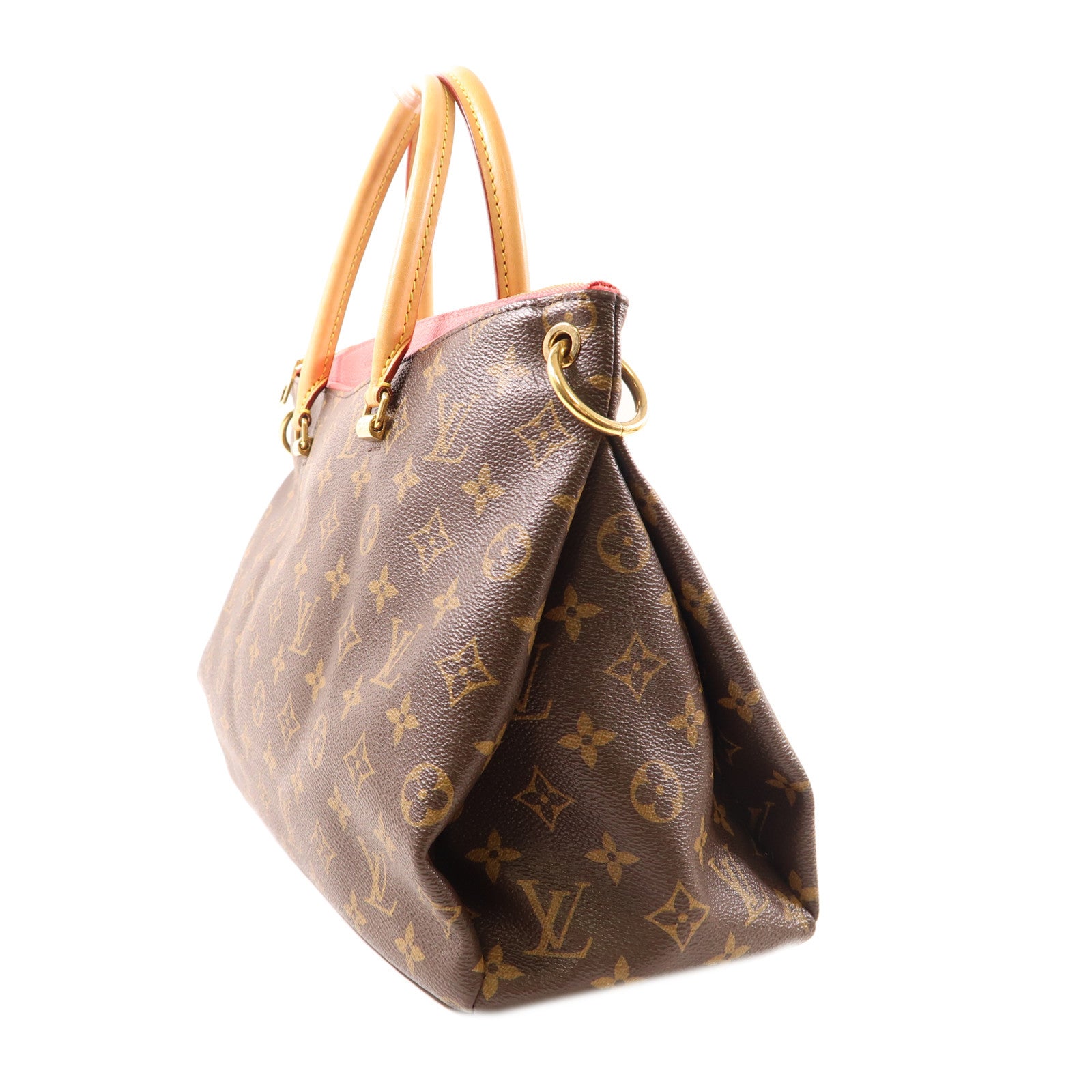 LOUIS VUITTON Monogram Pallas金扣手挽肩背兩用袋棕色