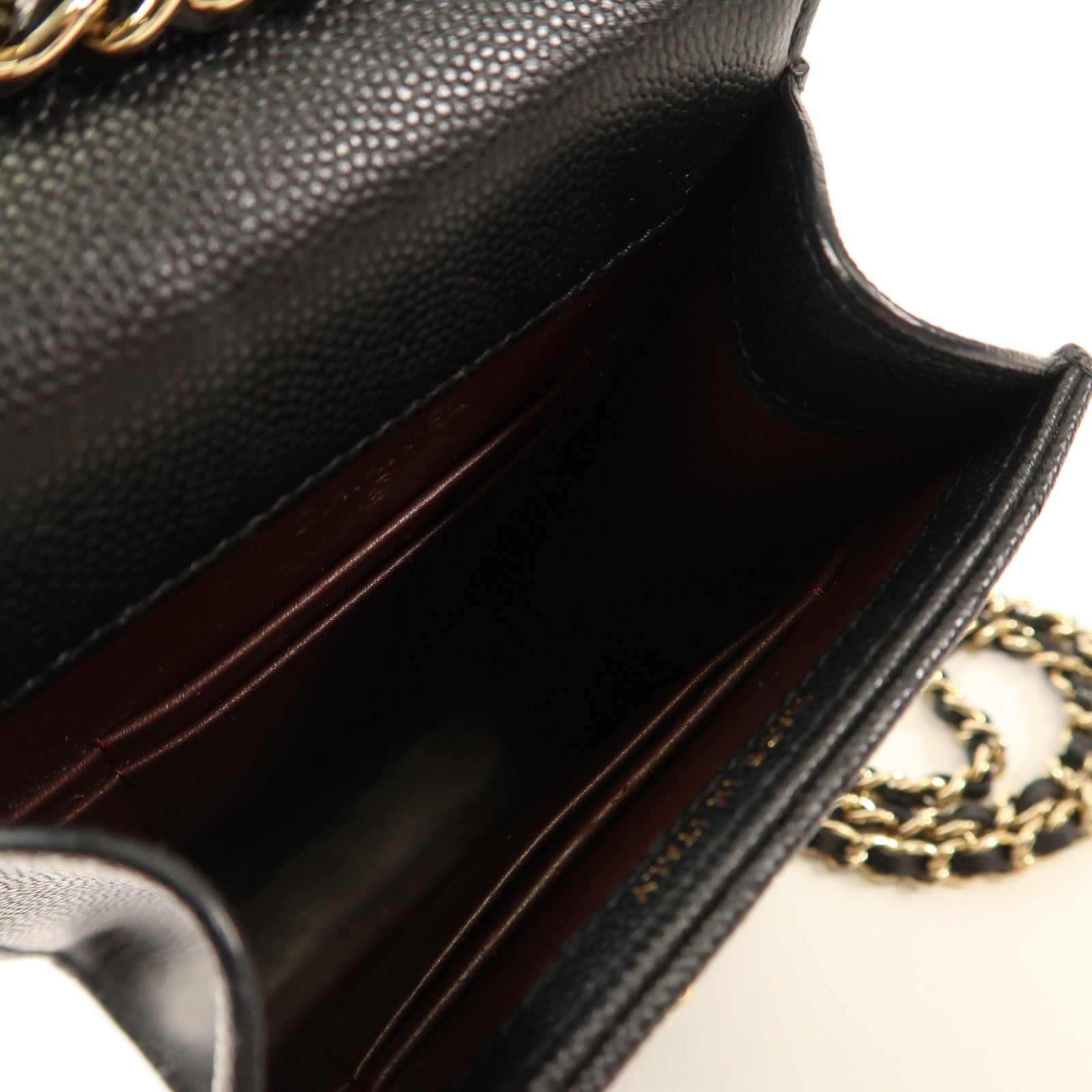 CHANEL 牛皮皮革Phone Bag金扣鏈帶肩背袋