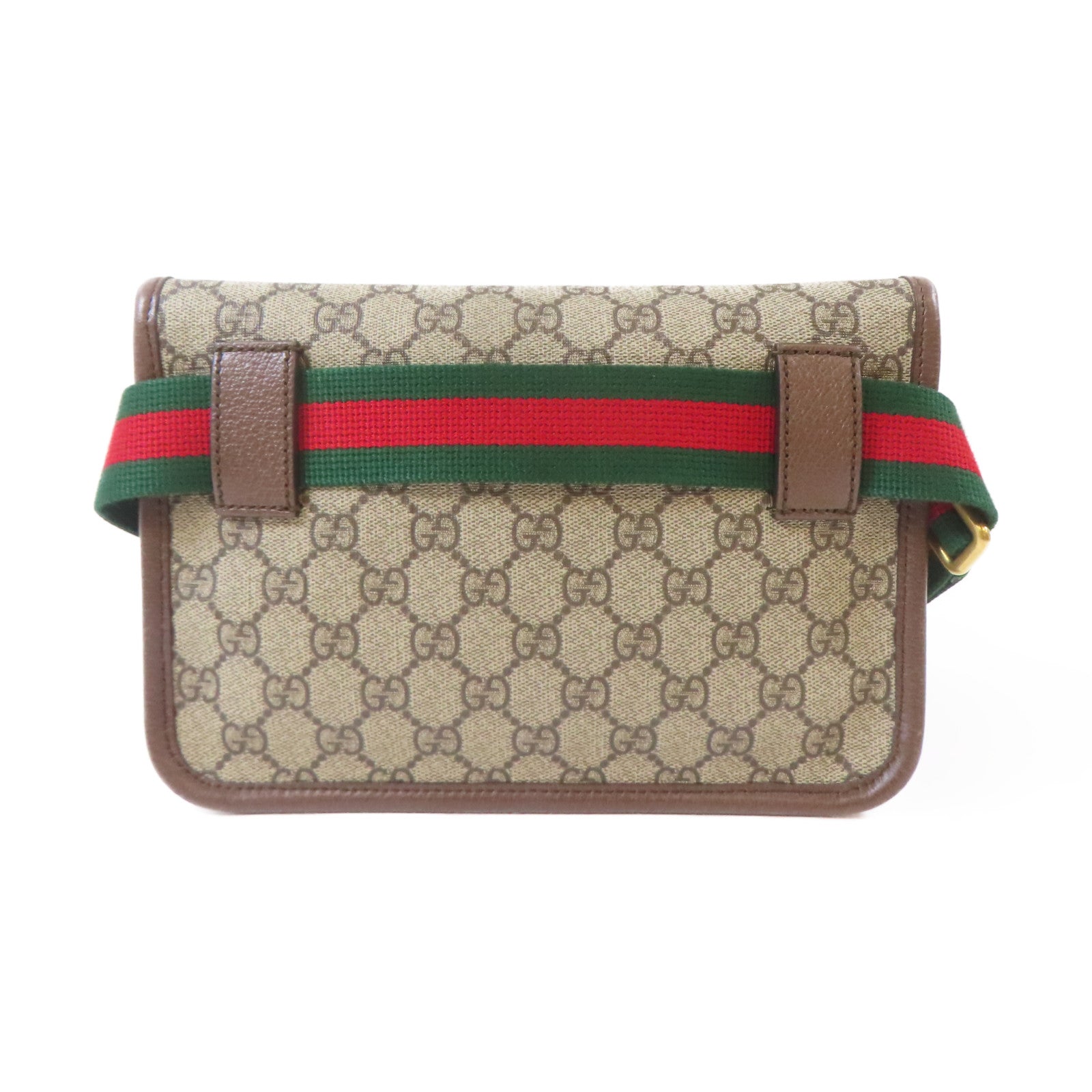 GUCCI 塗層帆布Waist Bag金扣腰包啡色