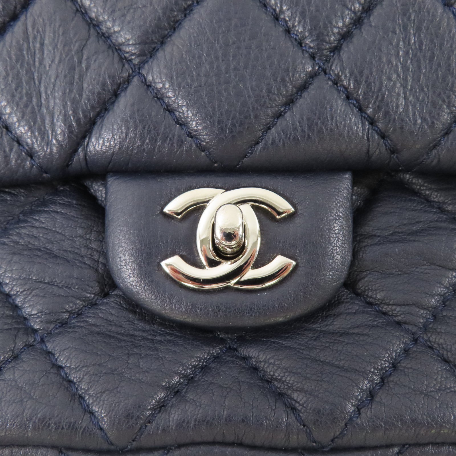 CHANEL 牛皮皮革Chain Shoulder銀扣鏈帶肩背袋
