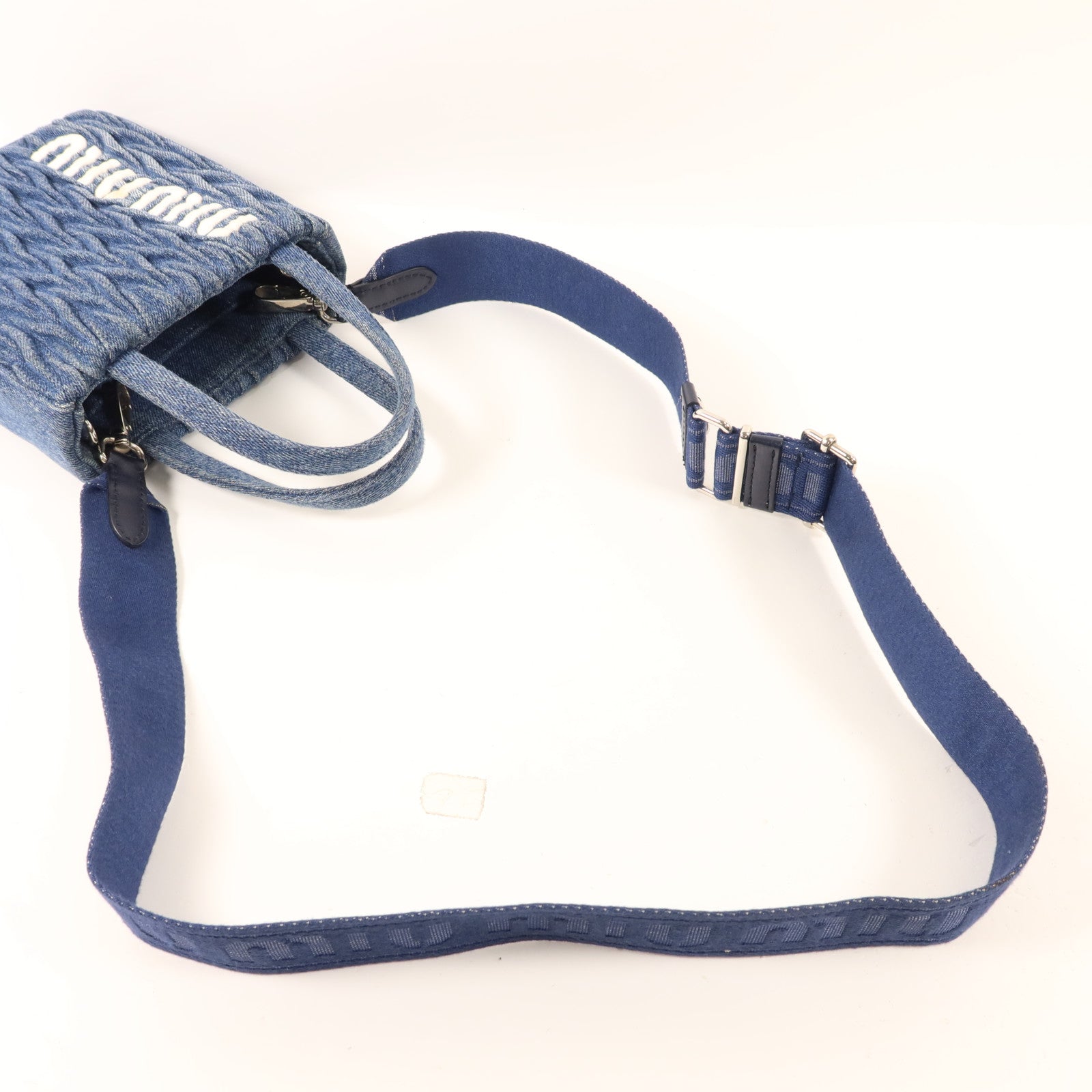 Miu Miu 牛仔布2 Way Shoulder銀扣肩背袋