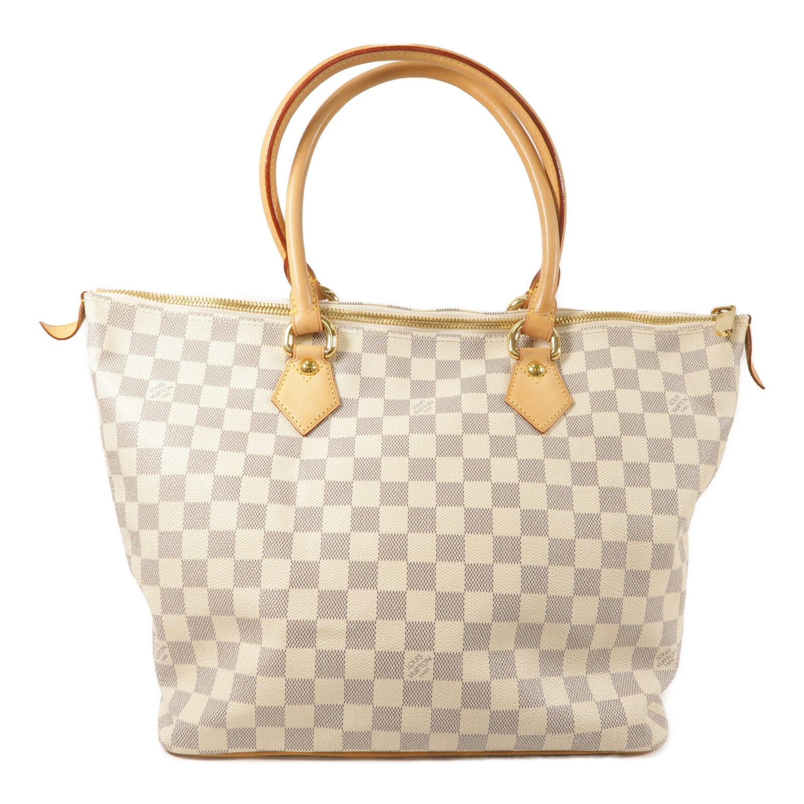 LOUIS VUITTON Damier Azur Saleya MM金扣肩背袋