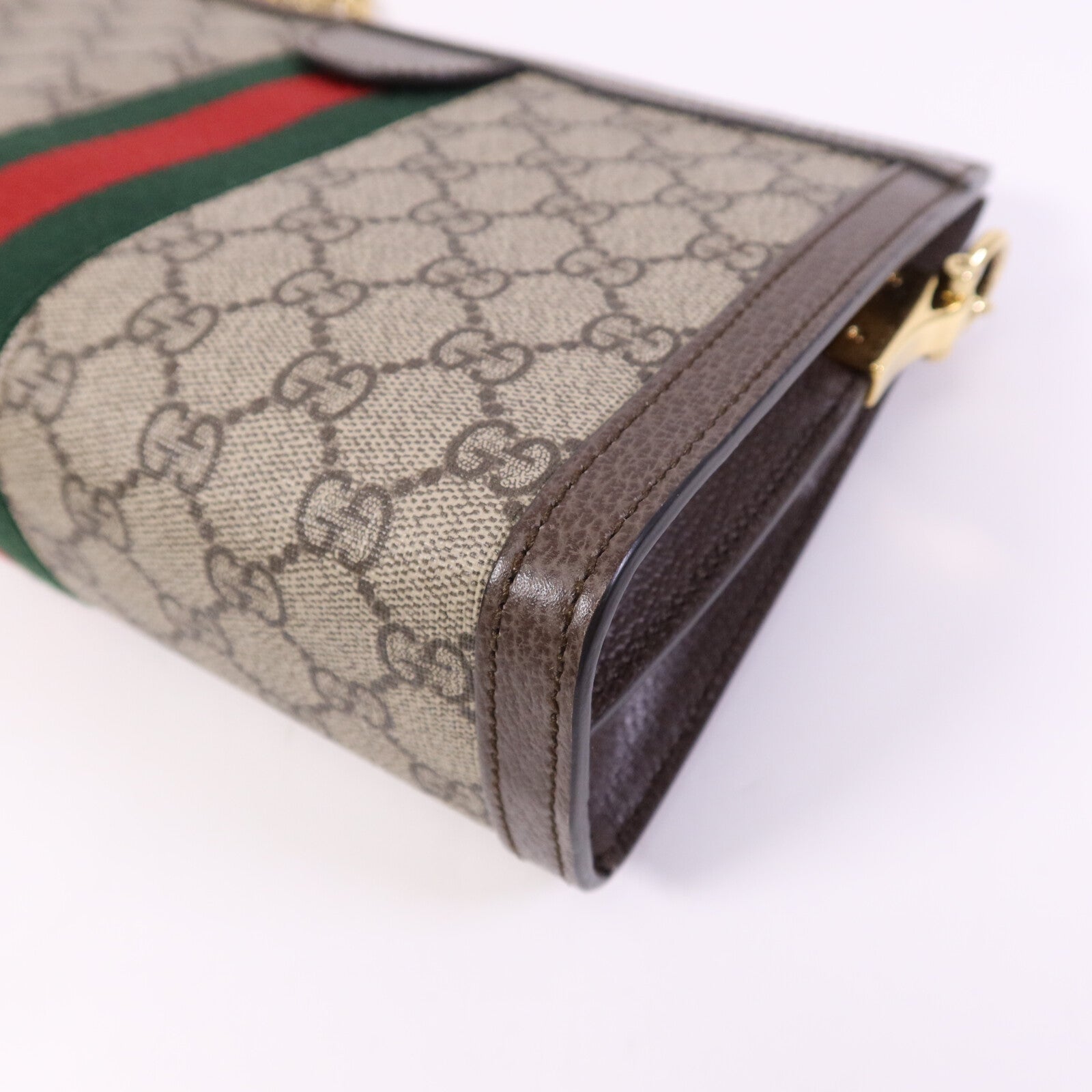 GUCCI 【激減優惠】塗層帆布Ophldia GG金扣鏈帶肩背袋
